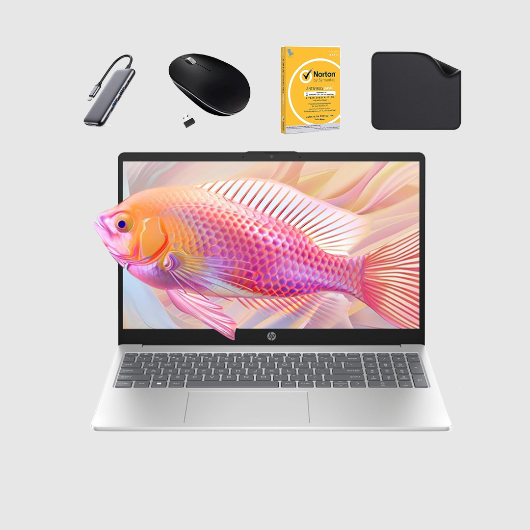 HP 15 inch Laptop (Include FREE 1st Wave 8 in 1 HUB + Mouse + Antivirus + Mouse Pad) 13th Gen Intel Core i5-1334U, 16GB RAM - 512GB SSD, Intel Iris Xe Graphics, Window 11 Pro (Upgrade) - FD0355NIA
