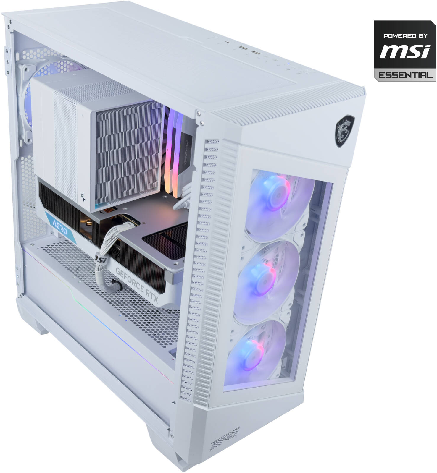 MSI Essential Gaming PC - Intel Core Ultra 7 265K 20 Cores 20 Threads, NVIDIA RTX 4080 16GB, 32GB DDR5 RAM 6000MHz, 1TB SSD Gen 4, 850W PSU, Tower Cooler, Wi-Fi + BT