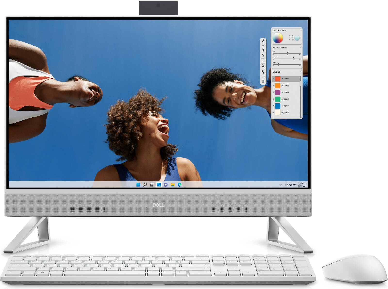 DELL Inspiron 5430 AIO Desktop Computer, 24" FHD Touch InfinityEdge Display, Intel Core 7-150U, 16GB RAM, 1TB SSD, Intel Graphics, Win11, ENG-ARB Wireless K/B / Mouse, White | 5430-INS-AIO-1010