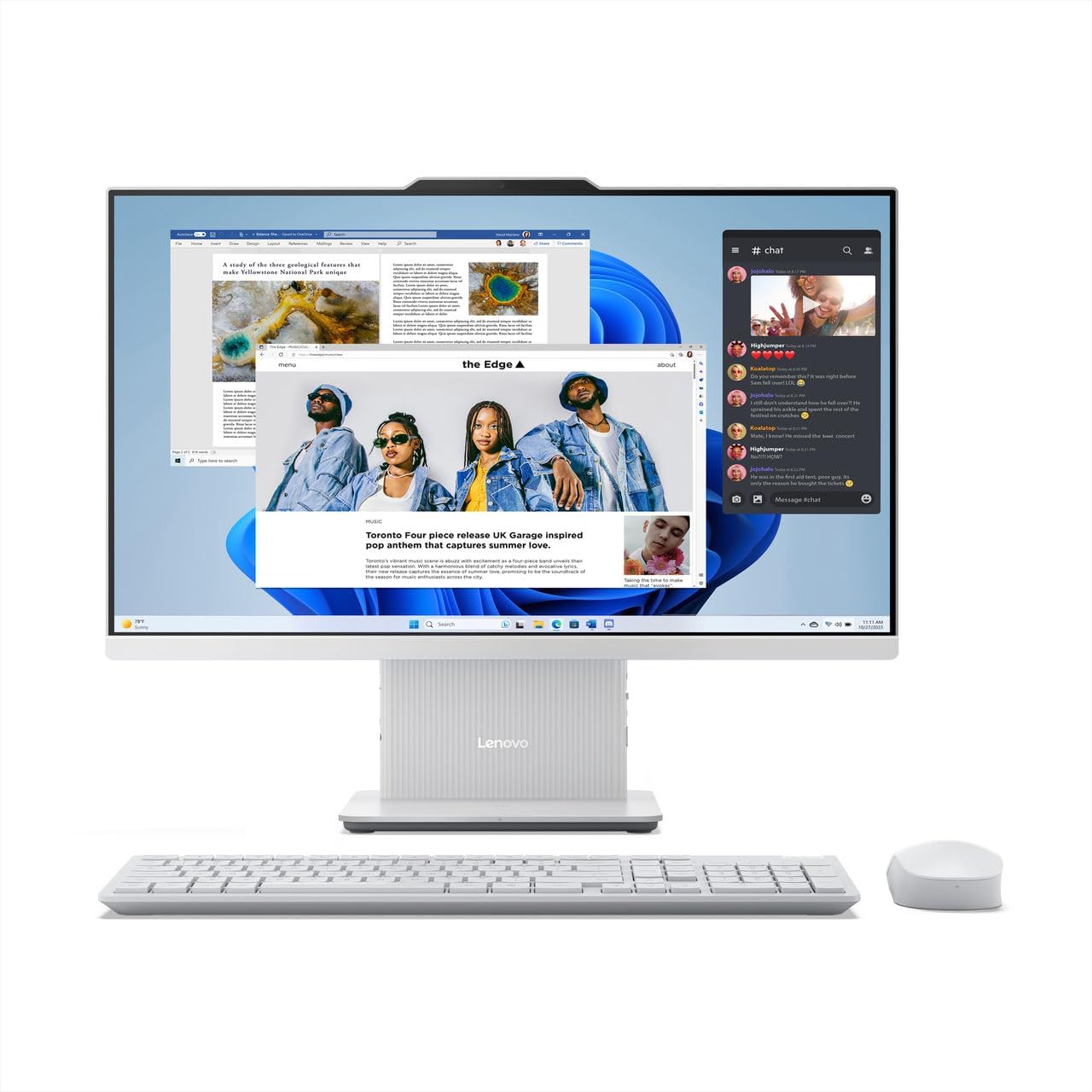 Lenovo IdeaCentre AIO 24IRH9 Desktop Computer, 23.8" FHD IPS 100Hz Touch Display, Intel Core i7-13620H, 8GB RAM, 512GB SSD, Intel UHD Graphics, ENG (UK) K/B & Mouse, FreeDOS, Cloud Grey | F0HN0044AK