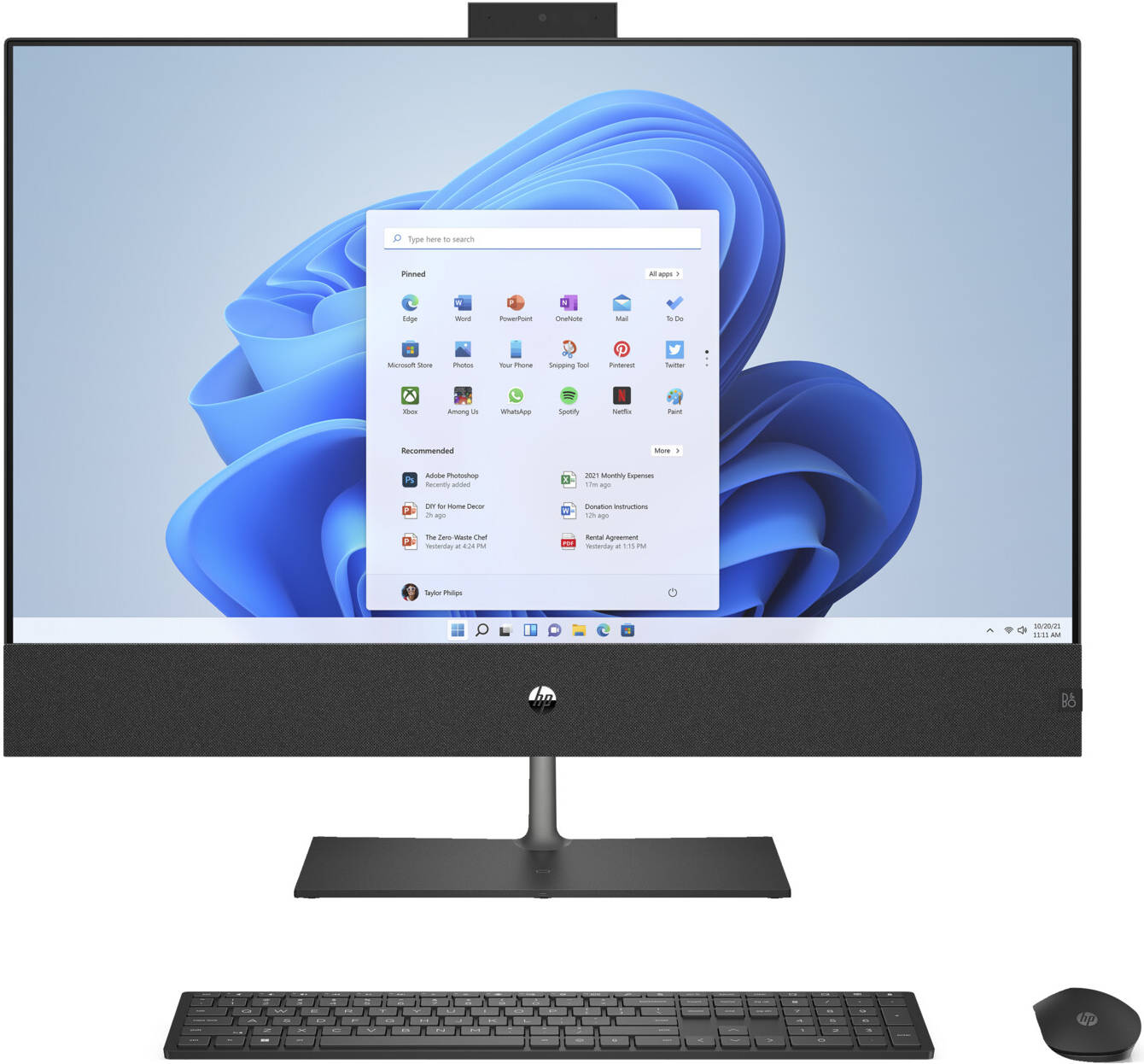 HP Pavilion 32-b1000 AIO Desktop PC, 31.5" QHD IPS Display, Intel Core i7-13700T 16-Core CPU, 16GB RAM, 1TB SSD, GeForce RTX 3050 4GB, HP 710 Black Wireless KB & Mouse, Windows 11, Black | 7D2P8AV-1