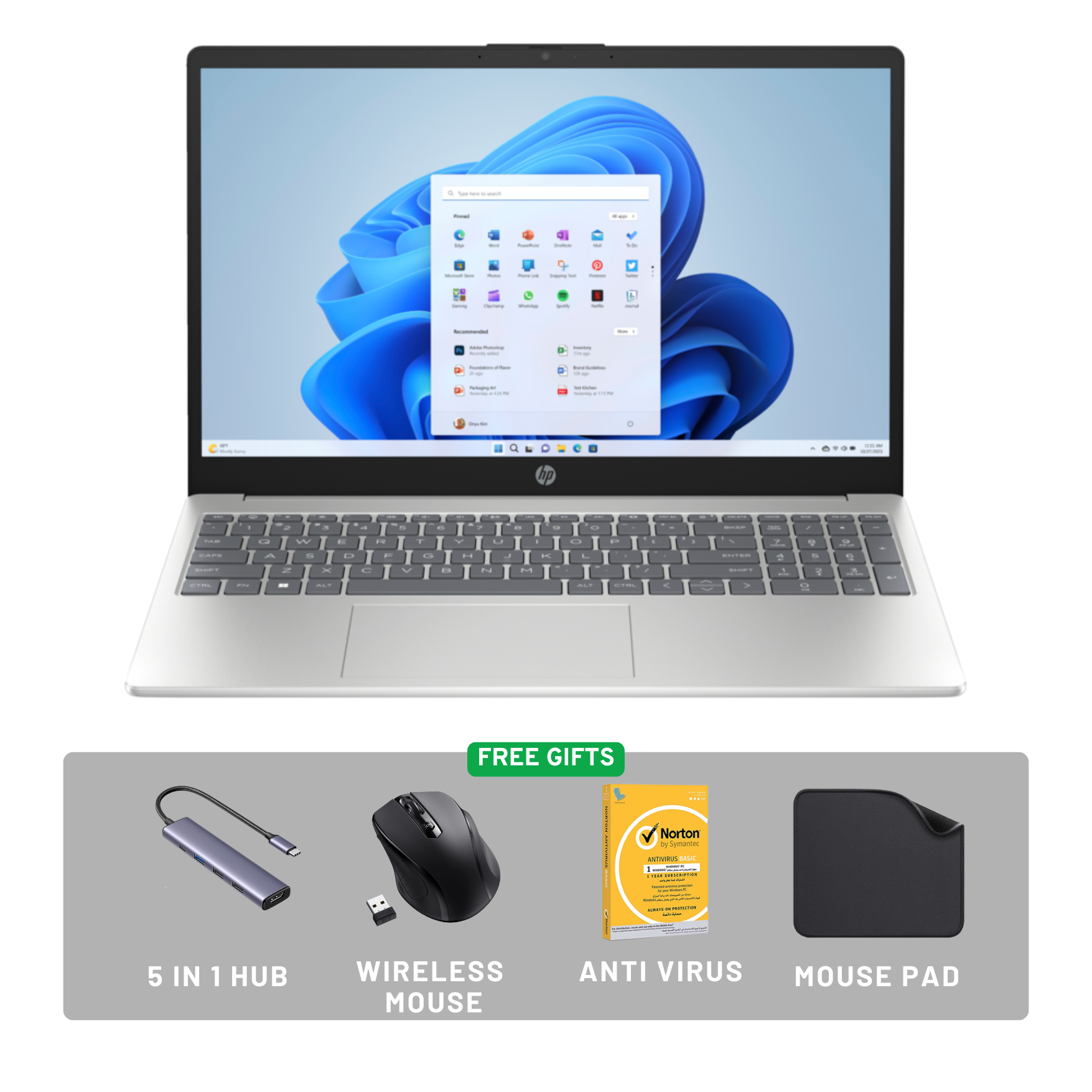 HP Laptop 15-fd0107ne – 12th Generation Intel Core i7, 16GB RAM, 512GB SSD, 15.6" FHD – Natural Silver