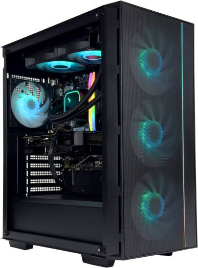 ApexLite Gaming PC - AMD Ryzen 7 5700X3D 8 Cores 16 Threads, NVIDIA RTX 4060 Ti 8GB, 32GB DDR4 RAM 3600MHz, 500GB SSD Gen 4 + 1TB SSD, 650W PSU, 240mm Liquid Cooler, Wi-Fi + BT