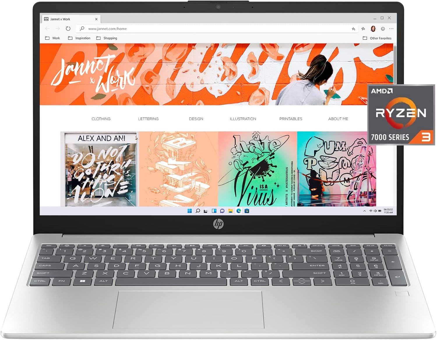 HP LAP 255 G10 AMD Ryzen? 3 7320U 8GB 256GB SSD 15.6 FHD SHARED Windows 11 BACKLIT SILVER