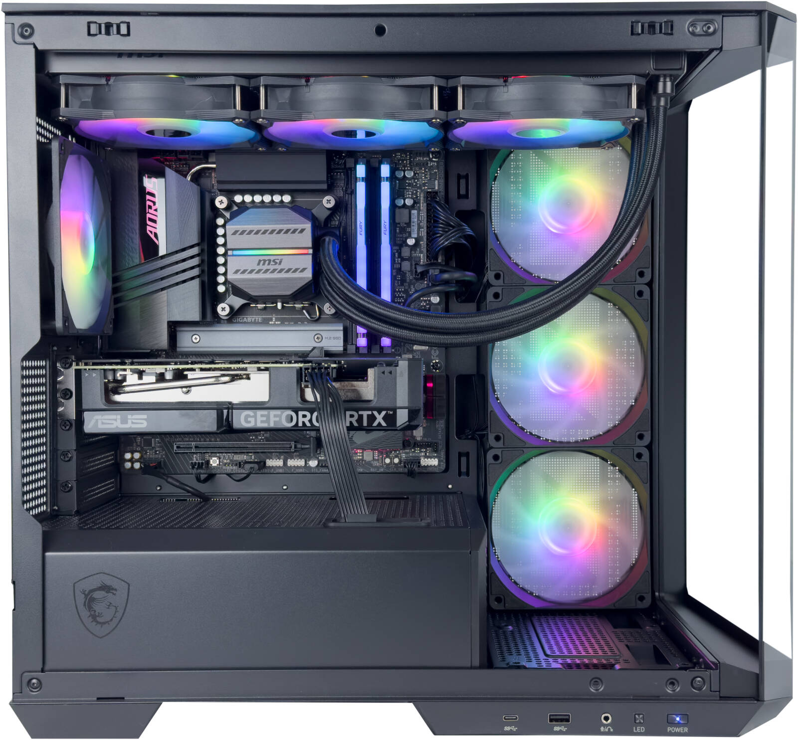 Optimal Gaming PC - Intel Core i5-14400F 10 Cores 16 Threads, AMD Radeon RX 6900 XT 16GB, 32GB DDR4 RAM 3600MHz, 1TB SSD Gen 3, 850W Platinum PSU, 240mm Liquid Cooler