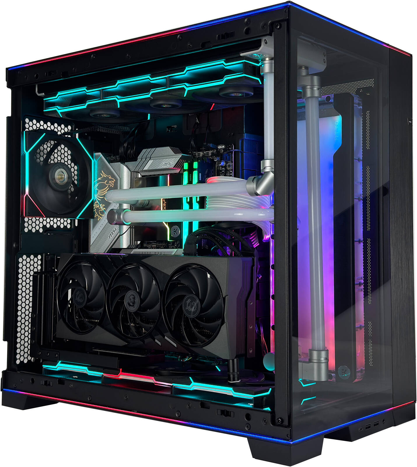 LiquidCool Pro Gaming PC - Intel Core i9 14900K 24 Cores 32 Threads, NVIDIA RTX 4090 24GB, 64GB DDR5 RAM 5600MHz, 2TB SSD Gen 4, 360mm Radiator, 1050W 80 PLUS Gold PSU, Wi-Fi + BT