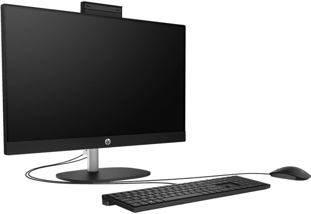 HP All-in-One 24-cr0124nh Desktop Computer, 23.8" FHD IPS Display, Intel Core i5-1335U, 8GB RAM, 512GB SSD, Intel Iris Xe Graphics, English Keyboard & Mouse, FreeDOS, Black | 91H64EA