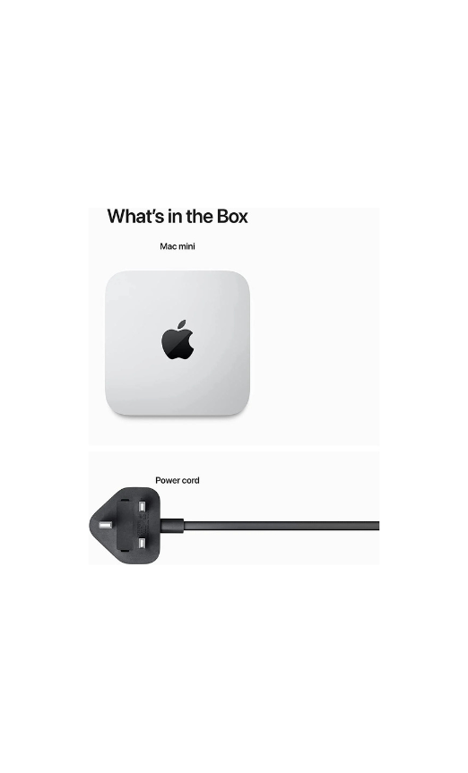Apple Mac Mini (2023) M2 Chip with 8?Core CPU Desktop, 8 GB Unified RAM, 256 GB SSD, 10?Core GPU, 2xThunderbolt 4 Ports, 2x USB-A, HDMI, Silver | MMFJ3ZP/A / MMFJ3LL/A