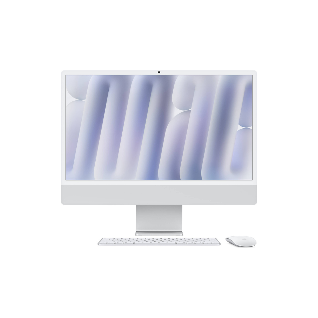Apple iMac (2024) AIO Desktop Computer, 24" 4.5K Retina Standard Display, Apple M4 Chip with 8-Core CPU, 8-Core GPU, 16-Core Neural Engine, 16GB RAM, 512GB SSD, English Keyboard, Silver | Z1E2000KF