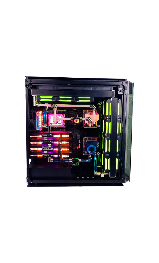 A.I Deep Learning Workstation - AMD Ryzen Threadripper Pro 5995WX 64 Core 128 Threads, 2x NVIDIA A100 80GB, 512GB DDR4 RAM 2933MHz, 8TB SSD Gen 4, 1500W 80 PLUS Platinum PSU, Water-cooling system