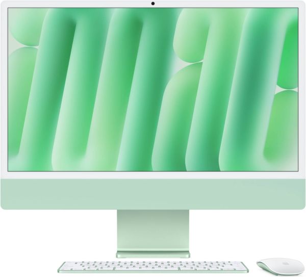 Apple iMac 2021 24'' 4.5K Retina Display PC, 4480x2520 Resolution, M1 8 Core CPU / 8 Core GPU, 8GB RAM, 512GB SSD, English Keyboard, macOS, Gigabit Ethernet, Green | MGPJ3B/A