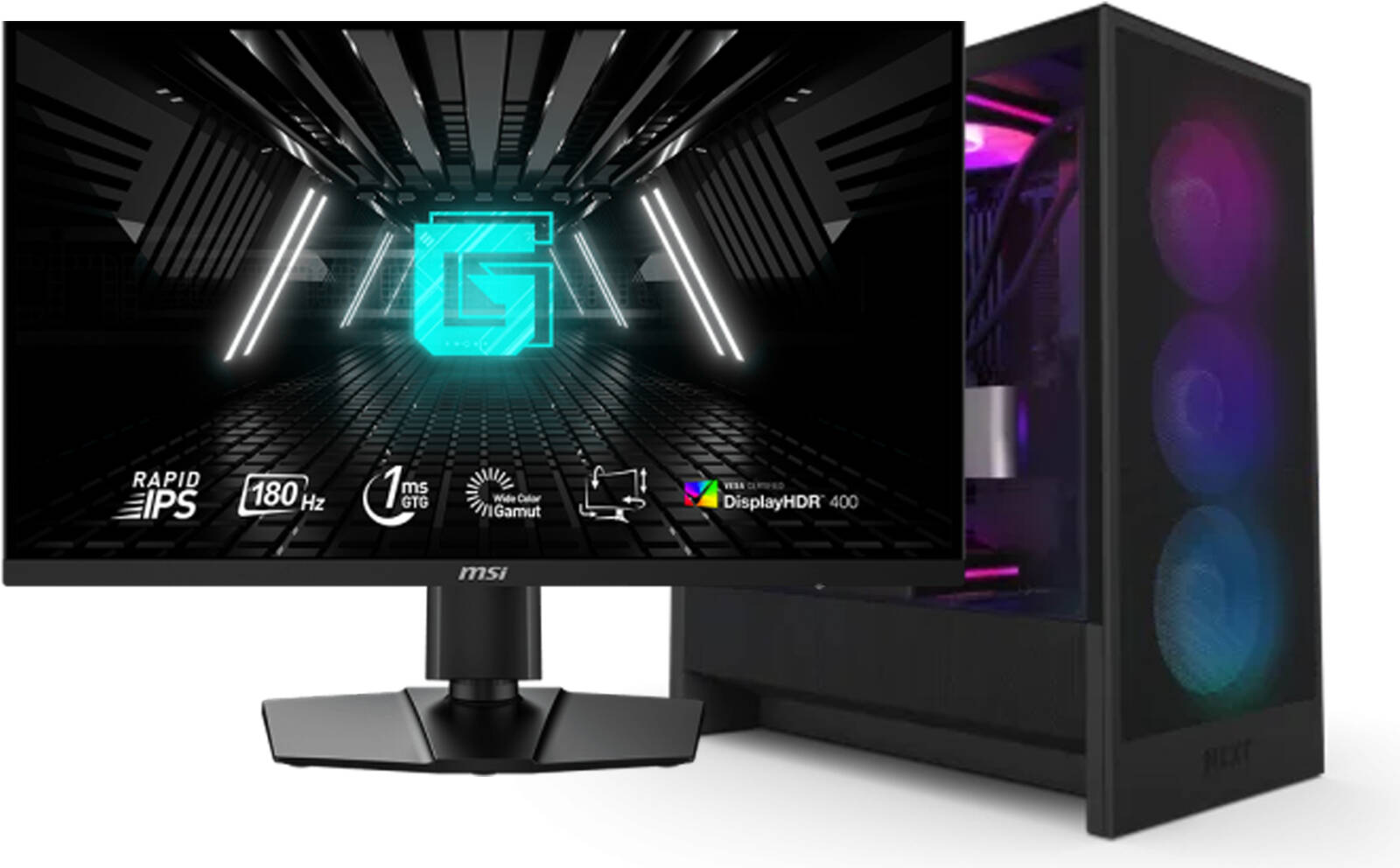 Nova H5 Gaming PC - AMD Ryzen 7 7700X 8 Cores 16 Threads, NVIDIA RTX 4060 TI 8GB, 32GB DDR5 RAM 6000MHz, 1TB SSD Gen 4, 650W PSU, 240mm Liquid Cooler, Wi-Fi + BT, 27 Gaming Monitor 180Hz