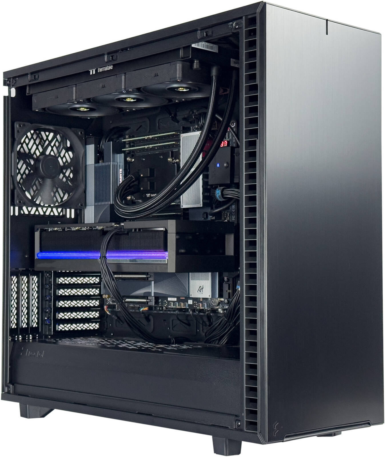 HPC T 7980X Workstation - AMD Ryzen Threadripper 7980X 64 Cores 128 Threads, NVIDIA H100 80GB, 384GB DDR5 RAM 5600MHz, 2TB SSD Gen 4, 1500W 80 PLUS Platinum PSU, 360mm Liquid Cooler