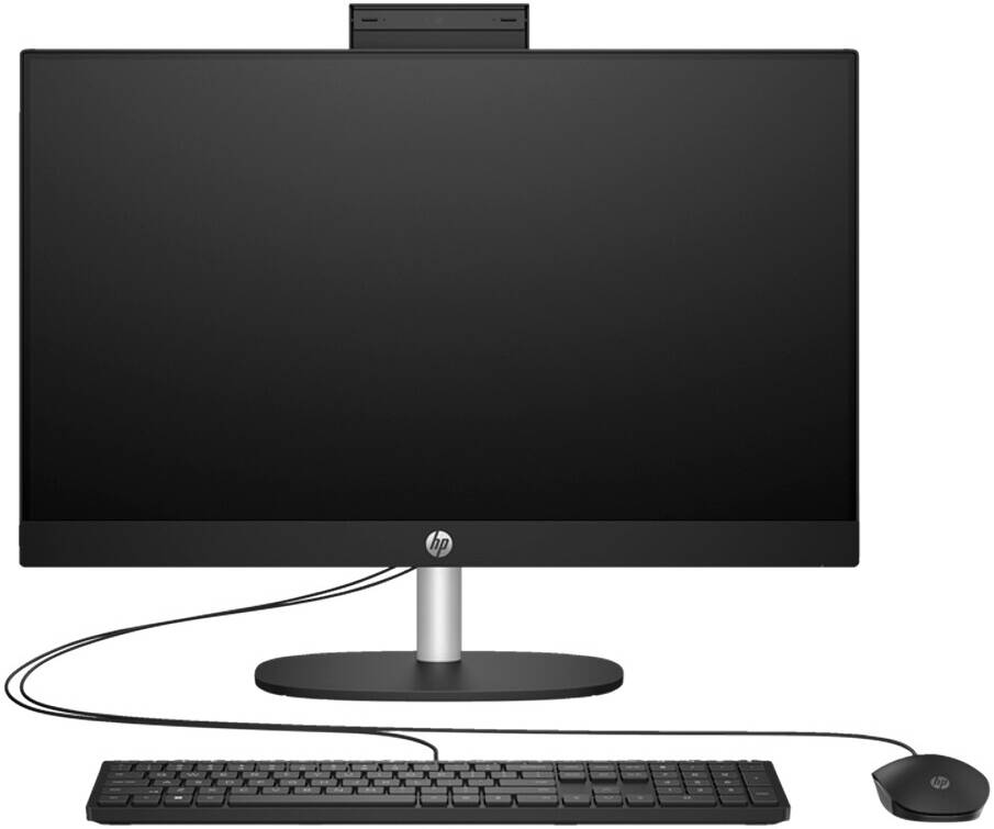 HP All-in-One 24-cr0124nh Desktop Computer, 23.8" FHD IPS Display, Intel Core i5-1335U, 8GB RAM, 512GB SSD, Intel Iris Xe Graphics, English Keyboard & Mouse, FreeDOS, Black | 91H64EA