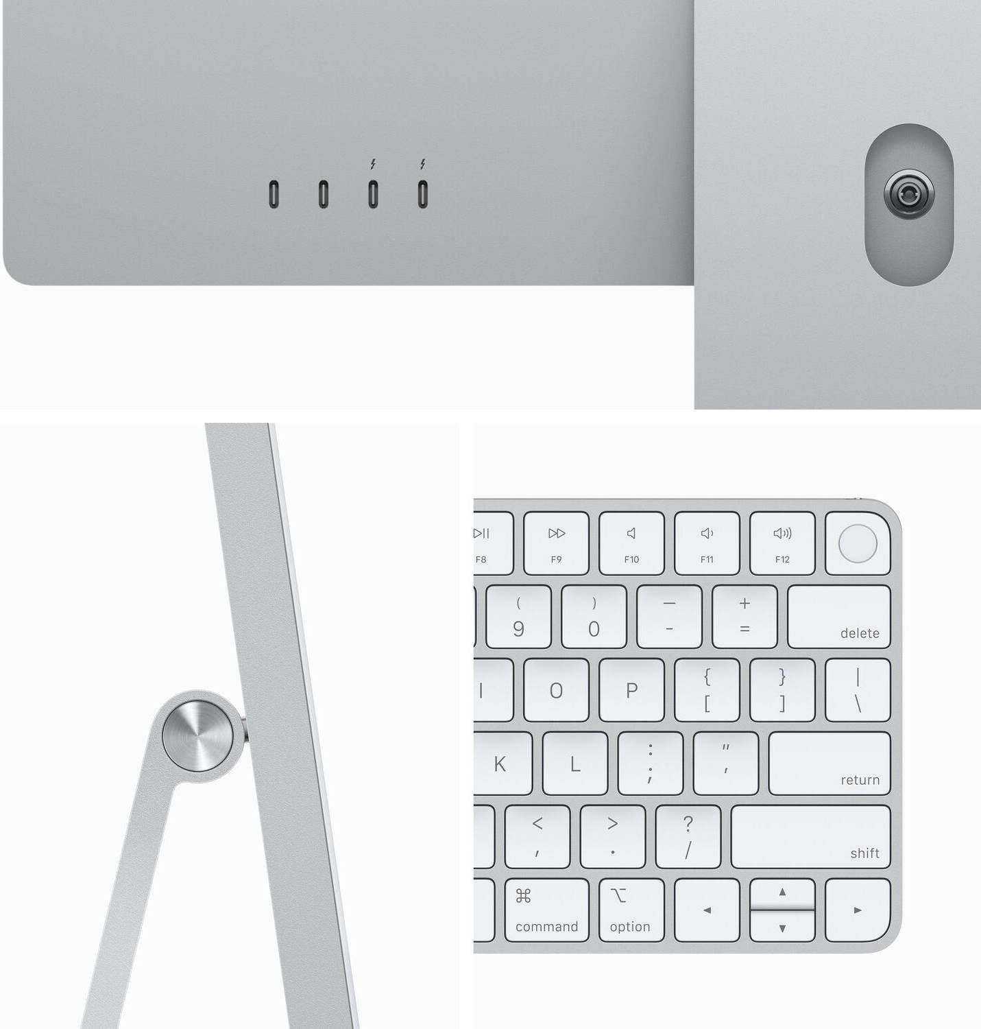 Apple 24" iMac AIO Desktop Computer with M3 Chip, 4.5K Retina Display, 8-Core CPU and 10-Core GPU, 8GB RAM, 256GB SSD, Magic ENG K/B w/ Touch ID & Magic Mouse, macOS, Silver | MQRJ3 B/A