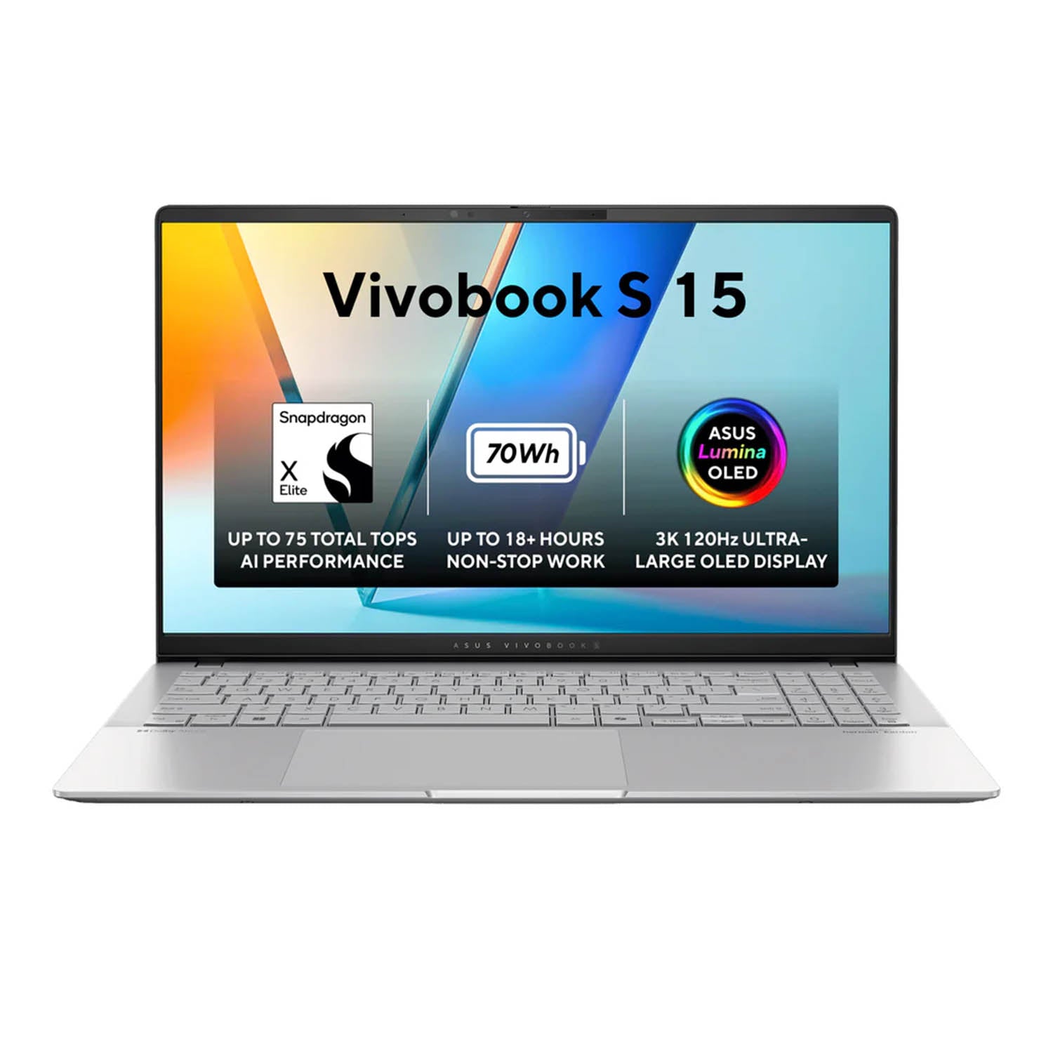 ASUS Vivobook S 15 OLED Snapdragon X Elite X1E 78 100, 32GB RAM, 1TB SSD, Qualcomm Adreno GPU, 15.6" OLED Display, Windows 11 Home, 1-Year Warranty