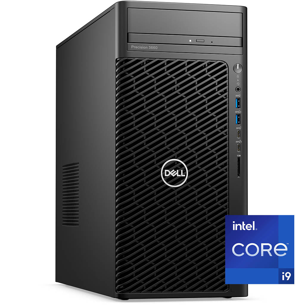 Dell Precision Tower 3660 - Intel Core i9-12900, 16GB RAM, 256GB NVMe & 2TB SATA, Nvidia T1000 4GB, Windows 10 Pro