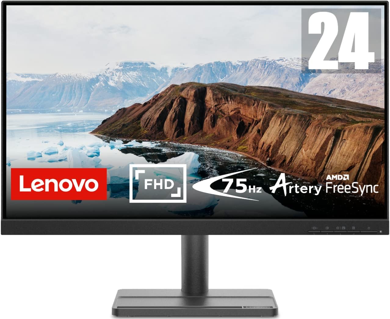 Lenovo L24e-30 (24-Inch) VA Full HD Monitor - 4ms, 75Hz, AMD FreeSync, 3-Side Near Edgeless, Eye Comfort Certified