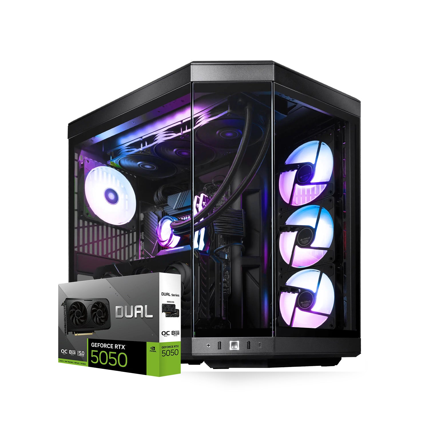 First Wave Dawnbreaker Gaming PC – Ultra 9 285K, RTX 5070 Ti, 16,32,64GB DDR5 6000MT/s, 1TB NVMe Gen4 SSD, 360mm Liquid Cooling, 850W Modular PSU, Premium Panoramic Case