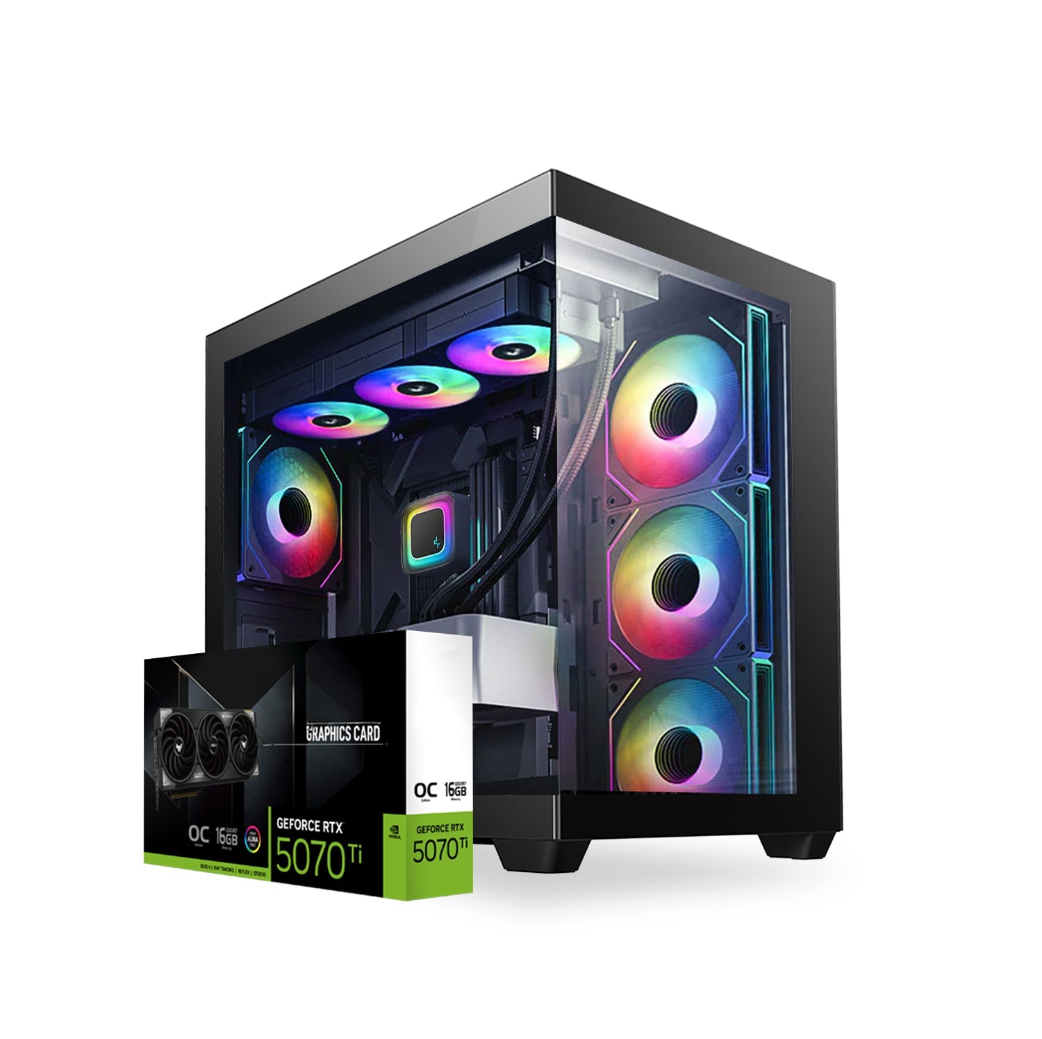 First Wave ZeroGravity Gaming PC – 13th Gen Intel i9-13900KF, 16GB RTX 5070Ti Graphics, DDR5 RGB RAM, 1TB NVMe SSD, WiFi, ARGB Liquid Cooling, Win11 Pro, 2Y Warranty