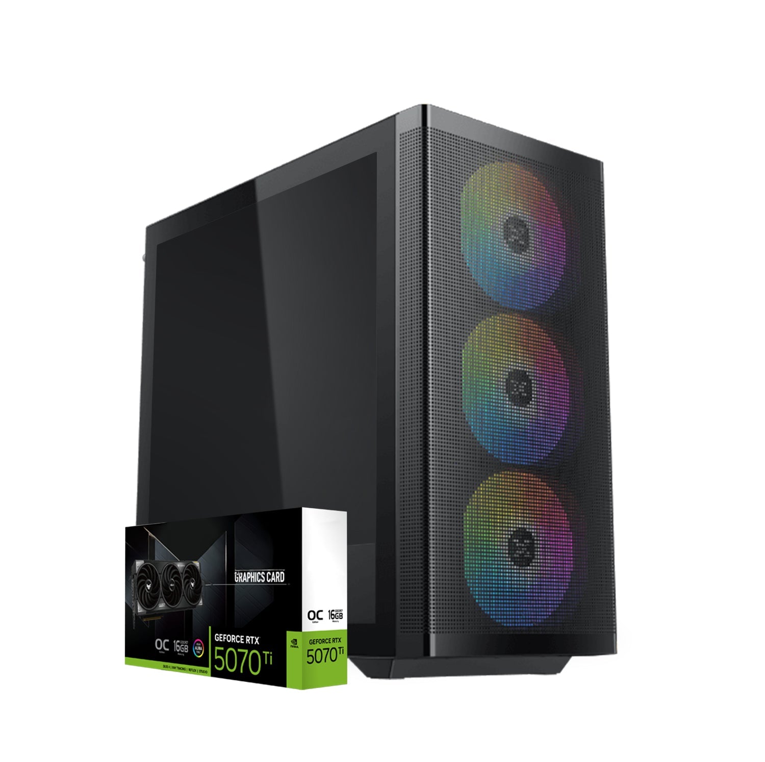 First Wave SynthMax R7 Workstation PC – Post Production Edition – AMD Ryzen 7 9800X3D, RTX 5070 Ti Graphics, DDR5 RAM, 2TB SSD (1TB NVMe Gen4 + 1TB SATA), WiFi, ARGB Liquid Cooling, Windows 11 Pro, 2Y Warranty