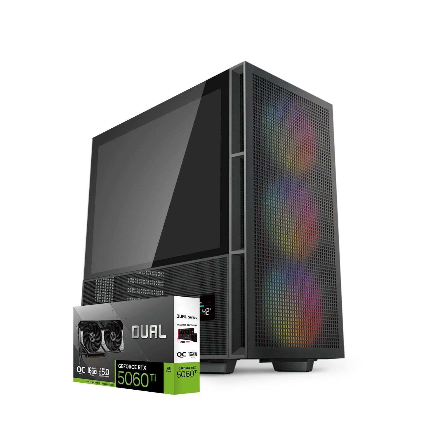 First Wave PixelForge U5 Workstation PC – Post Production Edition – Intel Ultra 5 245KF, RTX 5060 Ti 16GB Graphics, DDR5 RAM, 2TB SSD (1TB NVMe Gen4 + 1TB SATA), WiFi, 360mm ARGB Liquid Cooling, Windows 11 Pro, 2Y Warranty