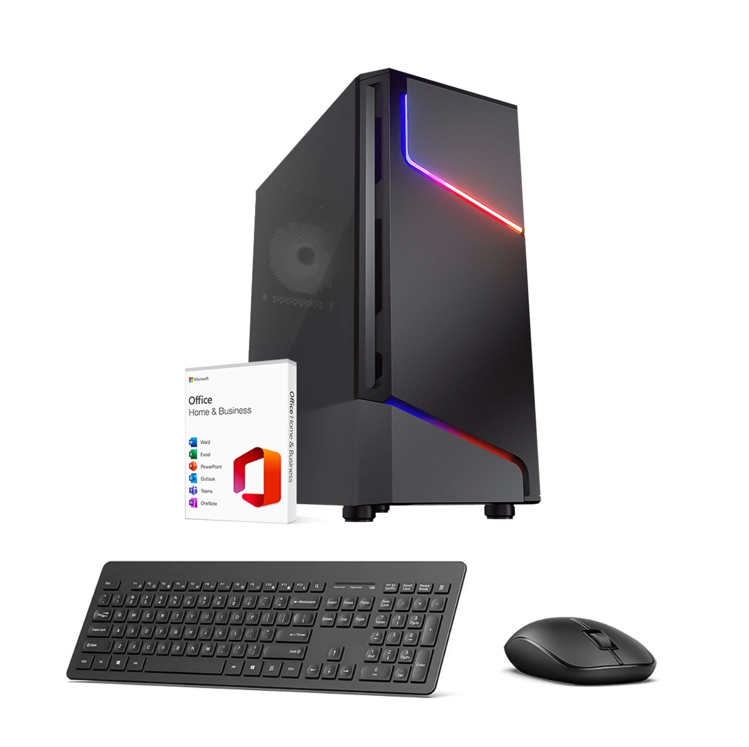 First Wave Taskform Business Desktop PC – 12th Gen Intel i5-12400, DDR5 RAM, 1TB NVMe SSD, WiFi, Windows 11 Pro, 3-Year Warranty, Includes Latest MS Office Home & Business, Keyboard & Mouse