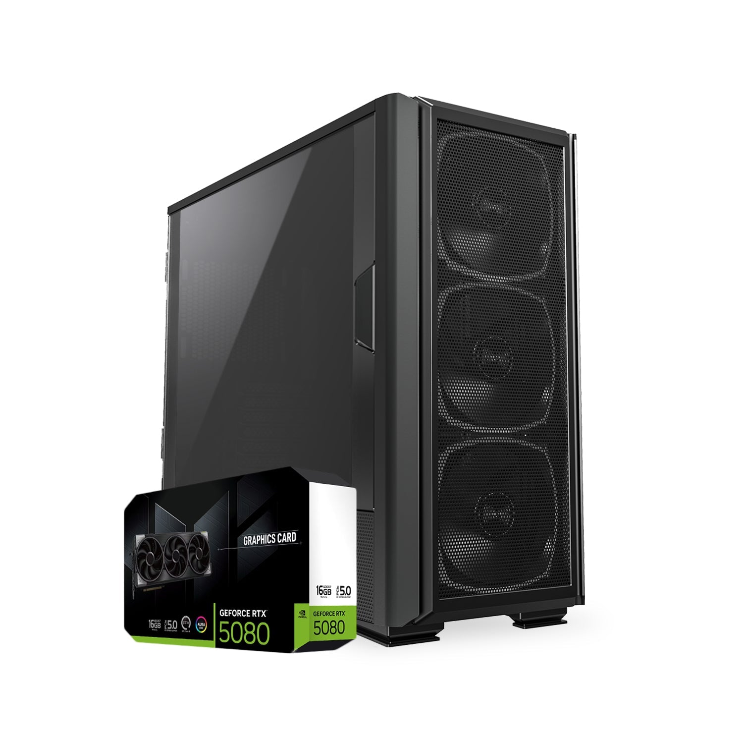 First Wave DataSphere R7 Workstation PC – 3D Design & Animation Edition – AMD Ryzen 7 9800X3D, RTX 5080 16GB Graphics, DDR5 RAM, 2TB SSD (1TB NVMe+1TB SATA), WiFi, W 11 Pro