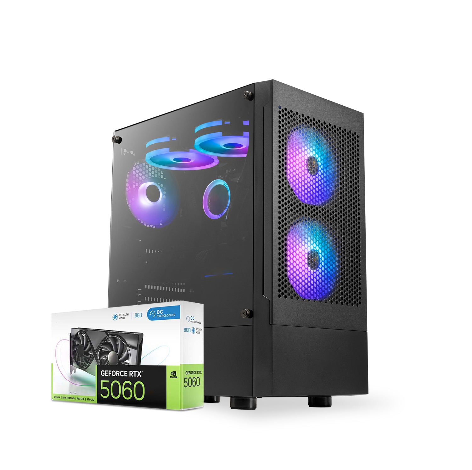 First Wave AstroPulse Gaming PC – Intel Core Ultra 5 245KF, RTX 5060 8GB, 16,32,64GB DDR5 6000MHz, 1TB NVMe Gen4 SSD + 1TB SATA SSD, 240mm Liquid Cooler, 750W Modular PSU, Mesh Black Mid Tower Gaming Case