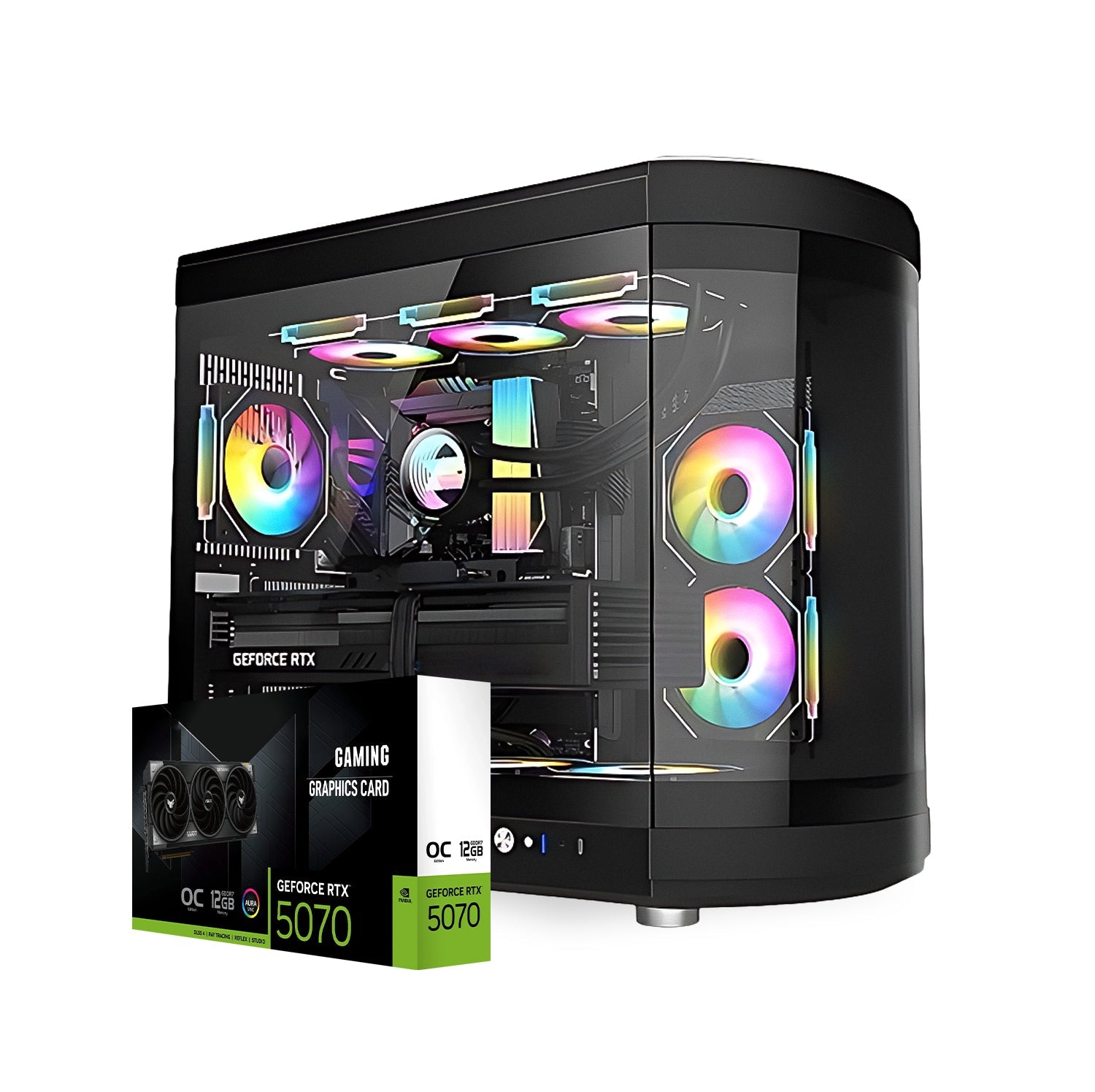 First Wave IronClaw Gaming PC – AMD Ryzen 9-9950X, RTX 5070 12GB OC Graphics, DDR5 RGB RAM, 2TB SSD (1TB NVMe + 1TB SATA), WiFi, ARGB Cooling, Windows 11 Pro, 2Y Warranty