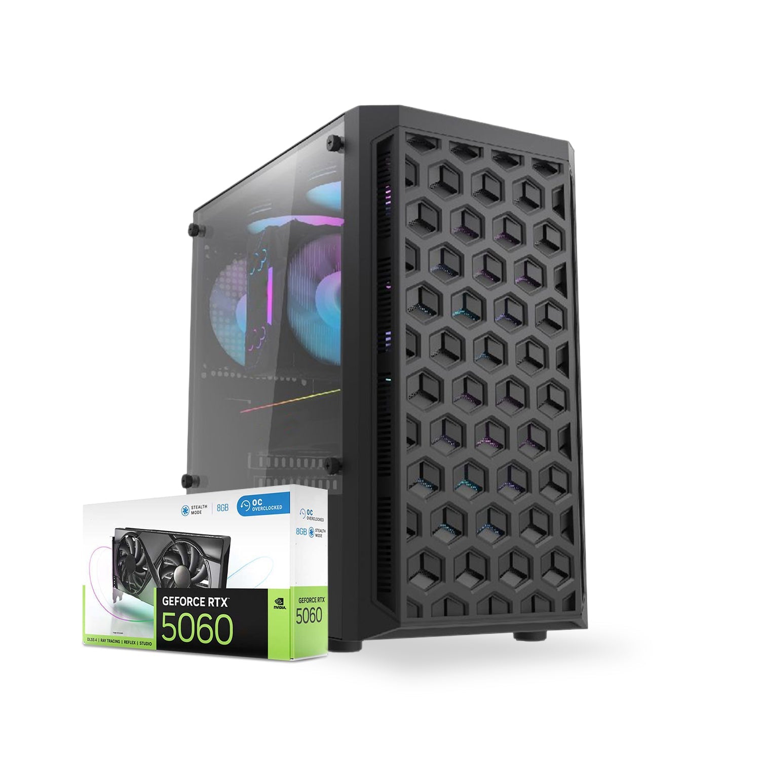 First Wave ThunderStrike Gaming PC – Intel Core Ultra 5 - 245KF, 8GB RTX 5060 Graphics, DDR5 RGB RAM, 2TB SSD (1TB NVMe + 1TB SATA), WiFi, ARGB Cooling, Windows 11 Pro, 2Y Warranty