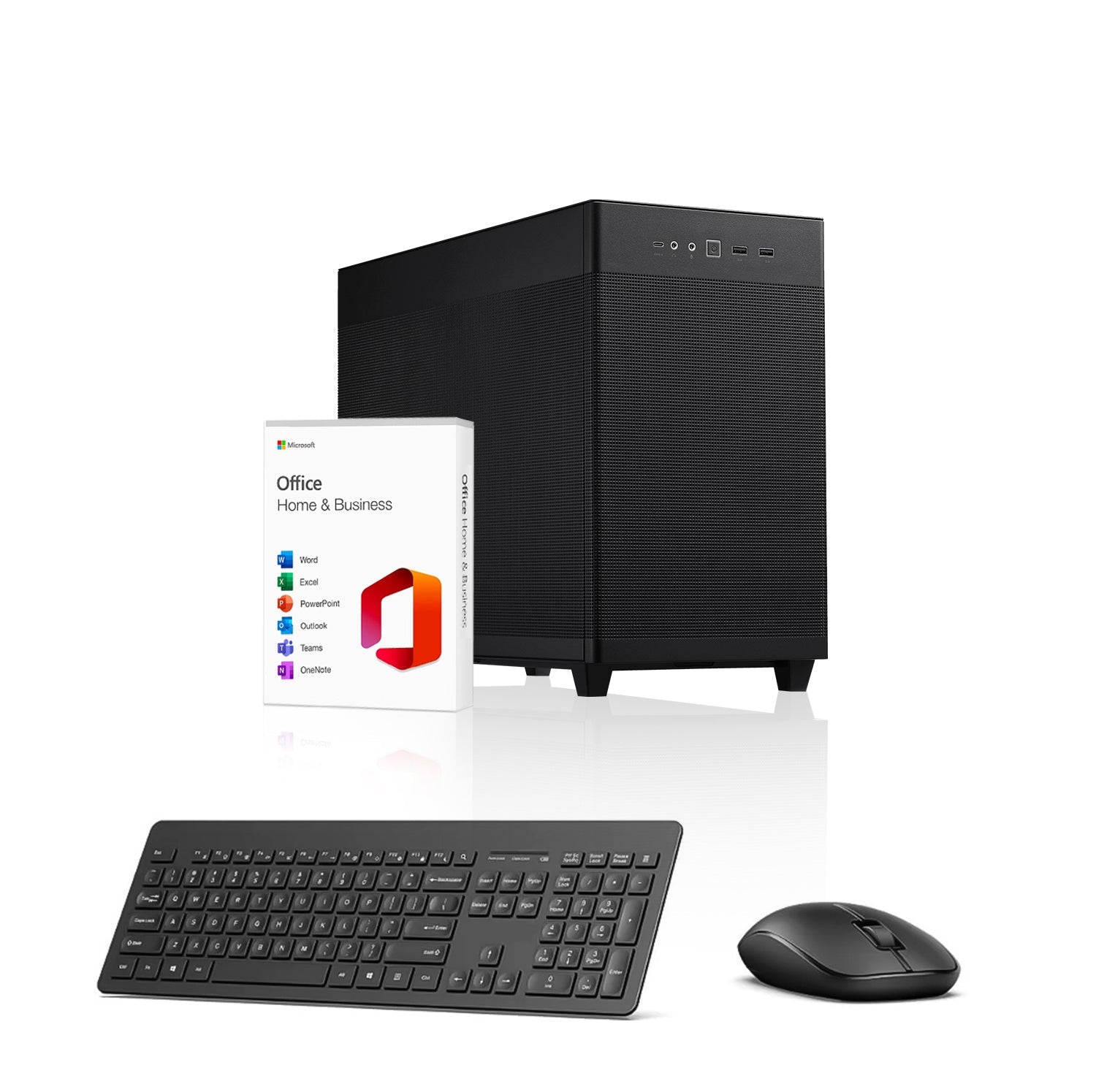First Wave GridWork Business Desktop PC – Ryzen 7 5700G 8-Core | DDR5 RAM | 1TB NVMe SSD + 1TB SATA SSD | WiFi | Windows 11 Pro | 3–Year Warranty | Include MS Office, Keyboard & Mouse