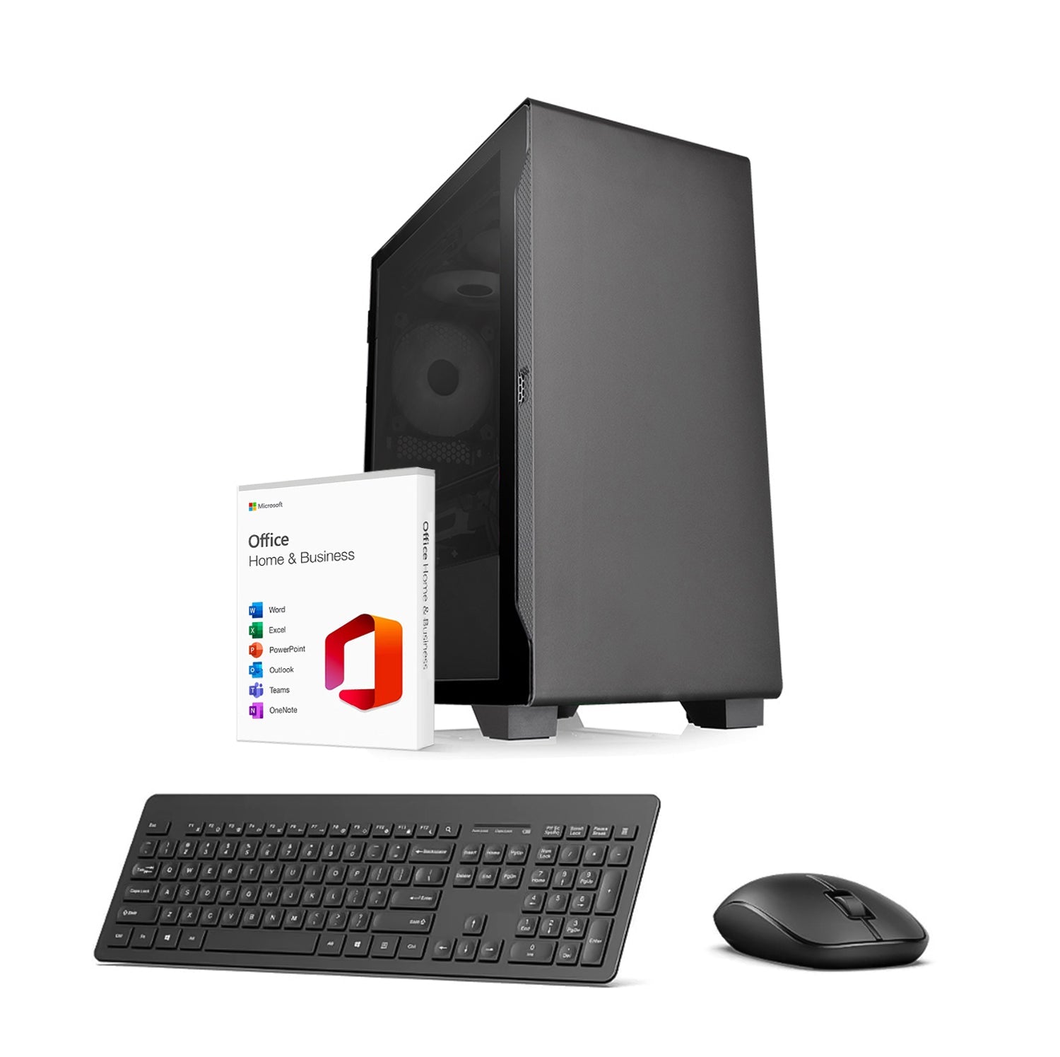 First Wave OmniTask Business Desktop PC – AMD Ryzen 5 5600G | DDR5 RAM | 1TB NVMe SSD + 1TB SATA SSD | WiFi | Windows 11 Pro | 3–Year Warranty | Include MS Office, Keyboard & Mouse