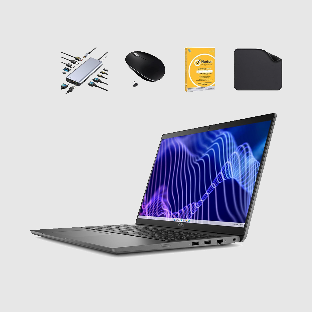 Dell Business Laptop Latitude 3540 - Includes 12 in 1 HUB Adapter + Wireless Mouse + Antivirus + Mouse Pad | 13th Gen Intel Core i7-1355U, 24GB RAM, Windows 11 Pro (Upgrade) (24GB RAM | 1TB SSD)