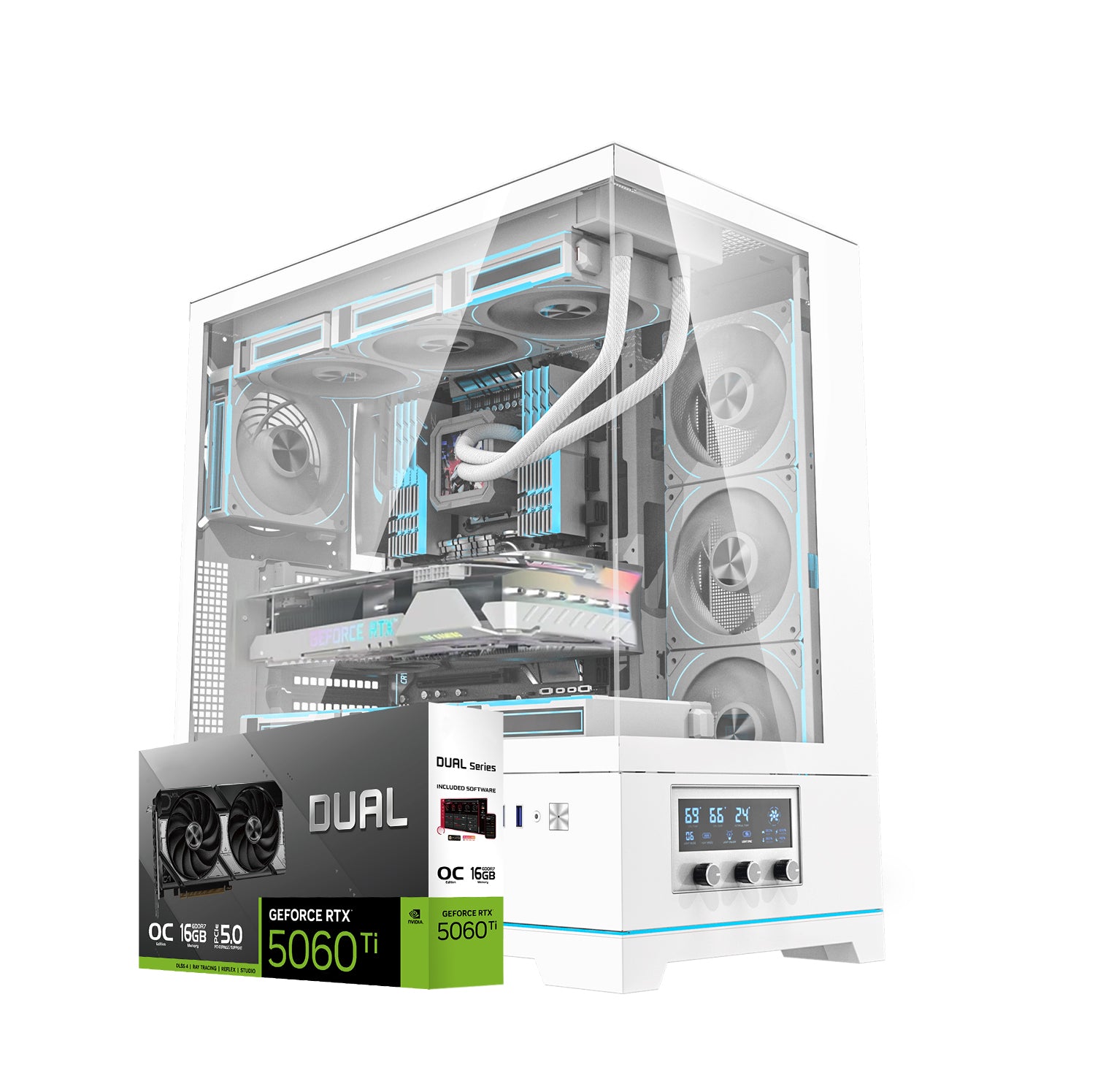 First Wave Shardbreaker Gaming PC – Ryzen 7 9800X3D Processor, RTX 5060 Ti   GPU, 16,32,64GB DDR5 5600MHz RAM, 1TB NVMe SSD, 360mm Liquid Cooling, 750W Modular PSU, Tempered Glass ATX Case