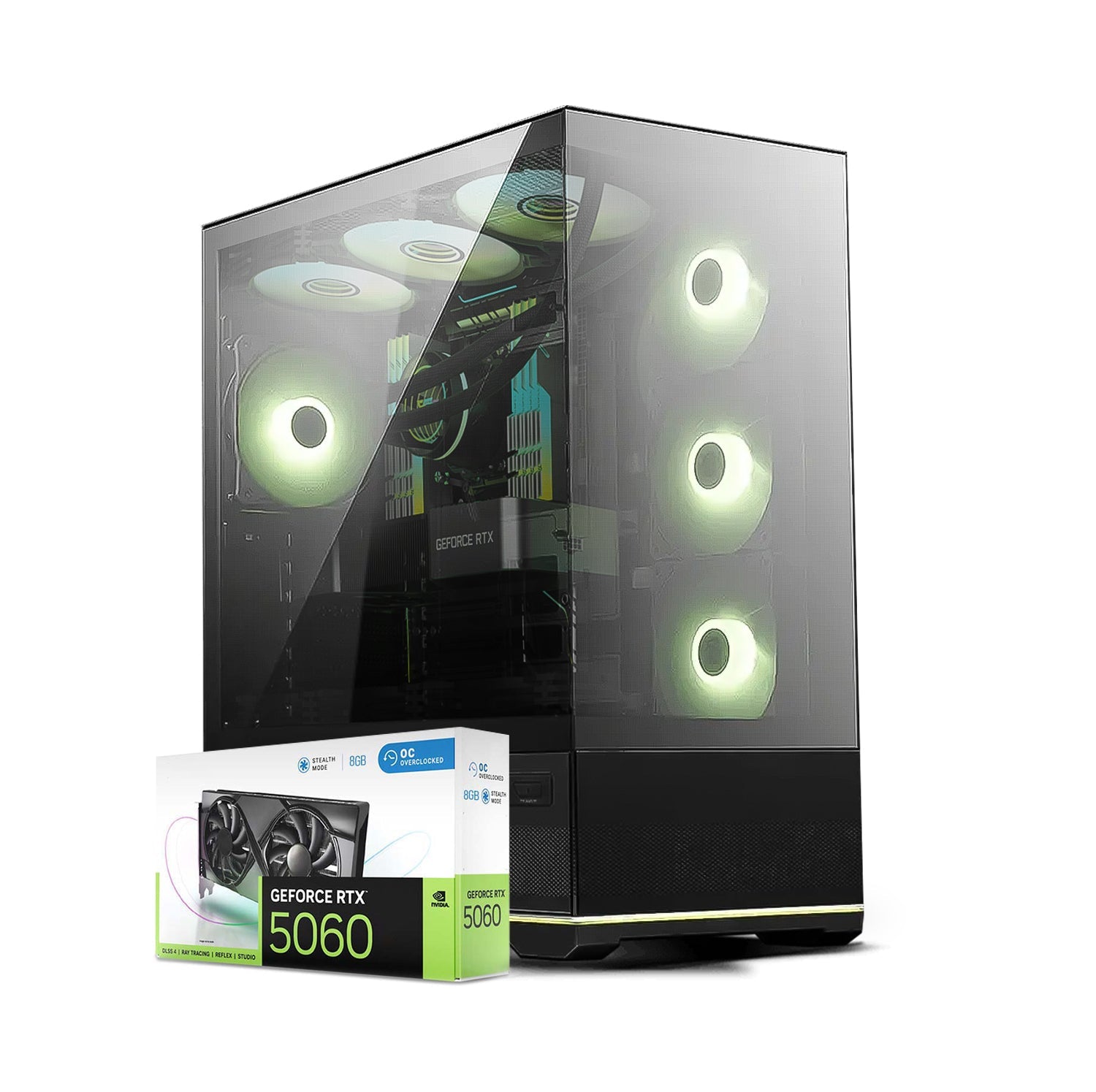 First Wave NightPulse Gaming PC – 14th Gen Intel Core i7-14th Gen, RTX 5060 8GB Graphics, DDR5 RGB RAM, 1TB NVMe SSD, WiFi, ARGB Cooling, Win11 Pro, 2Y Warranty, White – High-Performance Desktop
