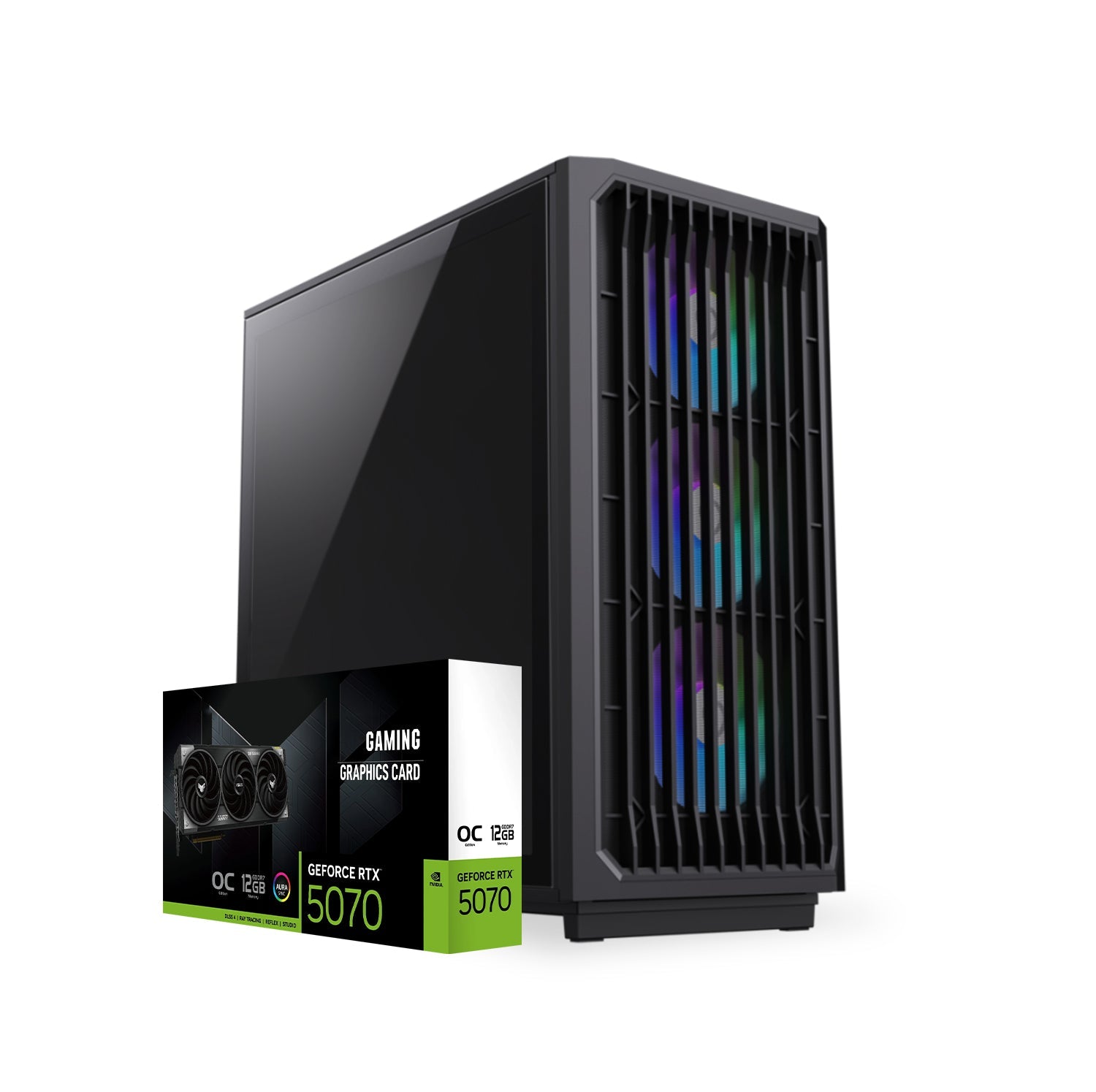 First Wave RenderOne R7 Workstation PC – Content Creation Edition – AMD Ryzen 7 9800X3D, RTX 5070 Graphics, DDR5 RAM, 2TB SSD (1TB NVMe + 1TB SATA), WiFi, Windows 11 Pro, 2 Years Warranty