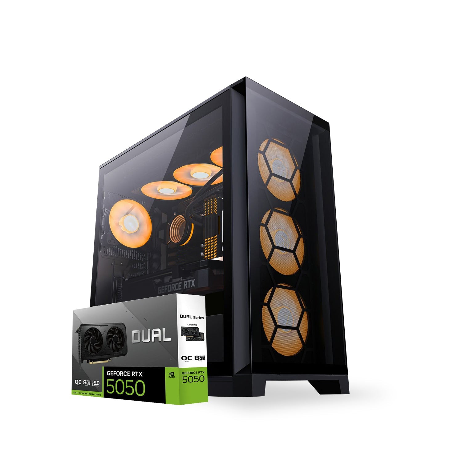 First Wave IronLeaf Gaming PC – Intel Core Ultra 5 225F, 8GB RTX 5050 Graphics, DDR5 RGB RAM, 2TB SSD (1TB NVMe + 1TB SATA), WiFi, ARGB Cooling, Windows 11 Pro, 2Y Warranty, High-Performance Desktop