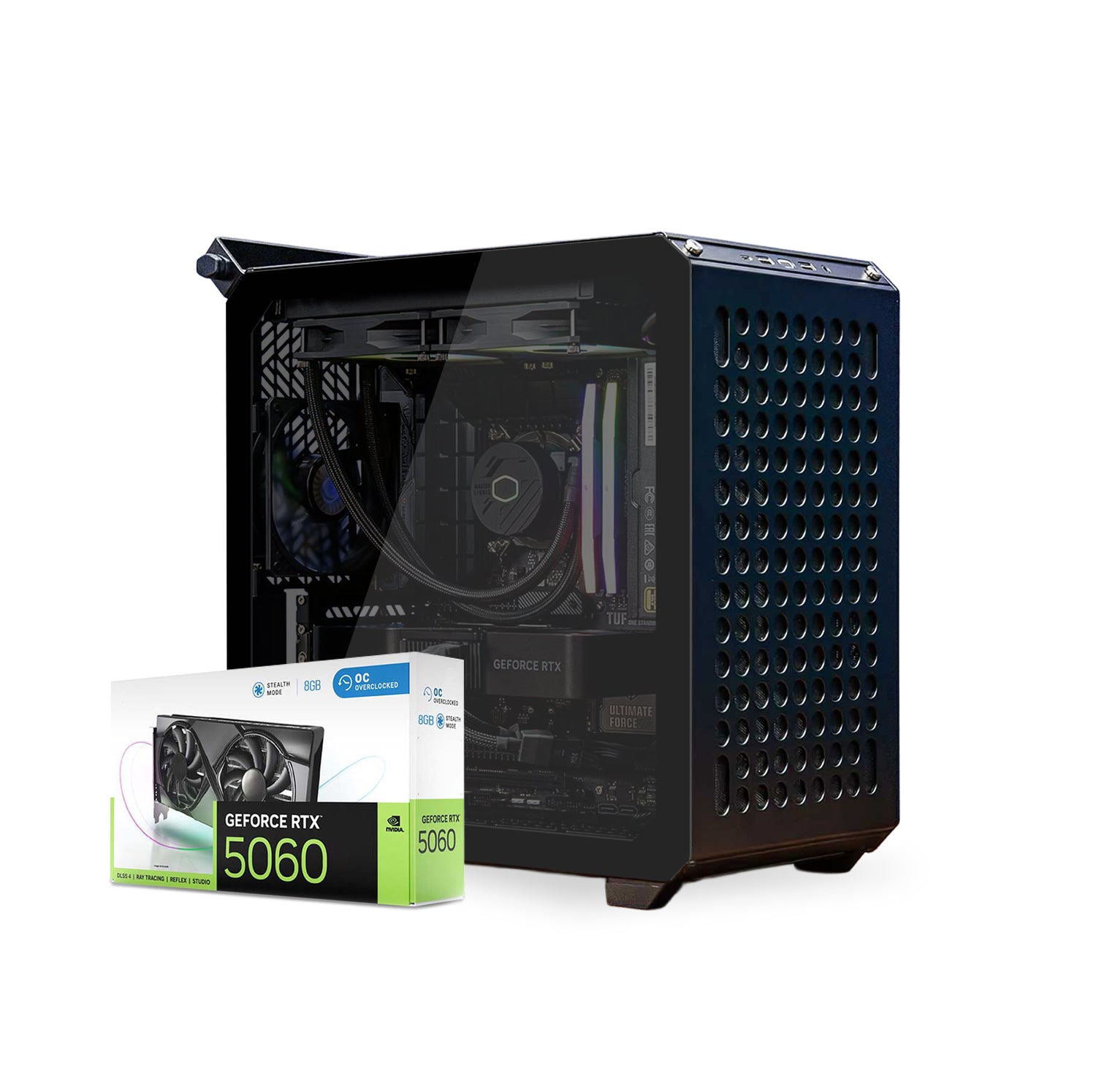 First Wave Carnage Gaming PC – Intel Core i5-14th Gen, RTX 5060 8GB, 16,32,64GB DDR5 6000MHz, 1TB NVMe Gen4 SSD + 1TB SATA SSD, 240mm Liquid Cooler, 750W Modular PSU, Full View Mid Tower Case (Black)