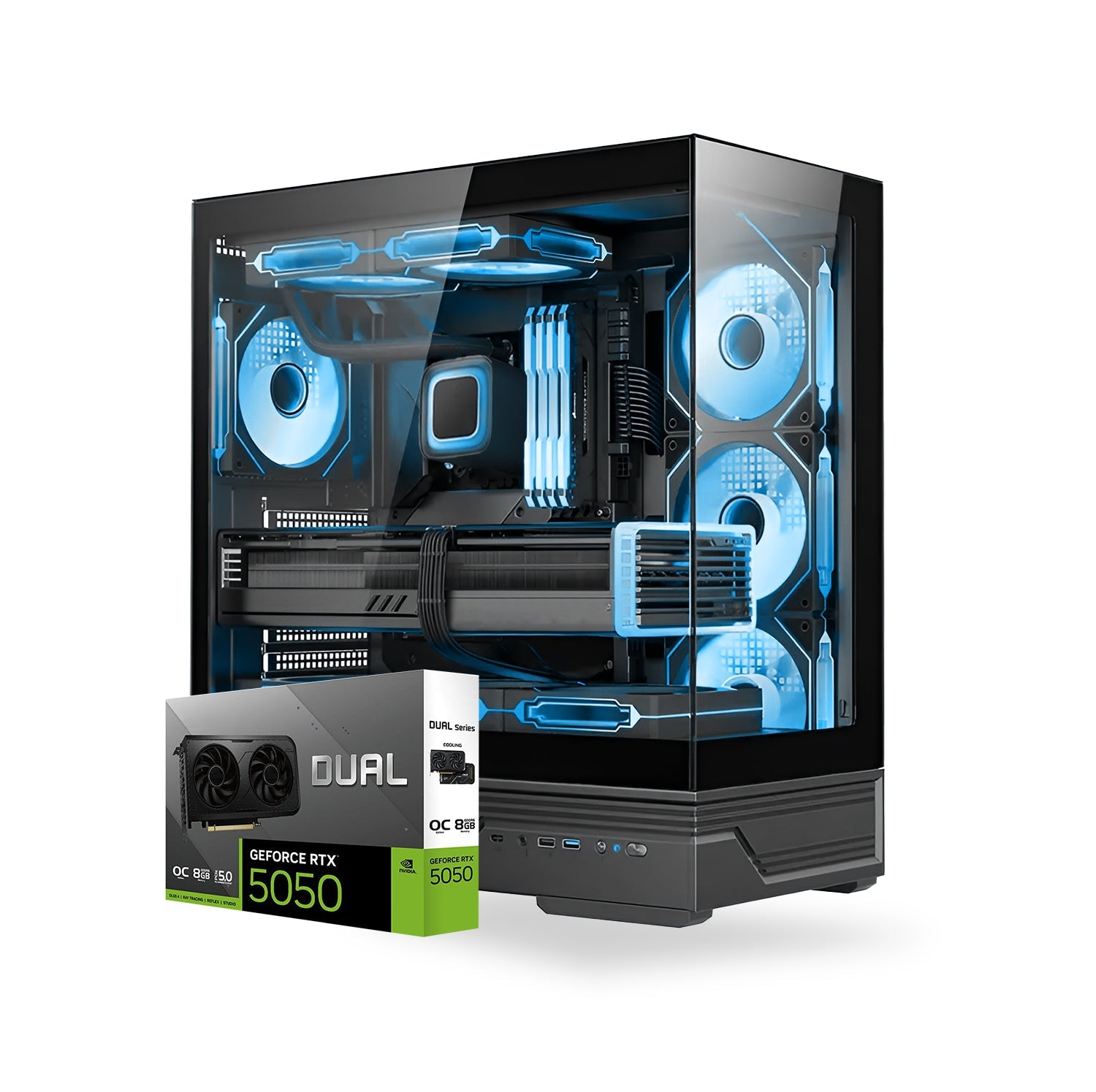 First Wave IceBreaker Gaming PC – Intel Core Ultra 7 - 265KF, 8GB RTX 5050 Graphics, DDR5 RGB RAM, 1TB NVMe SSD , WiFi, ARGB Cooling, Windows 11 Pro, 2Y Warranty