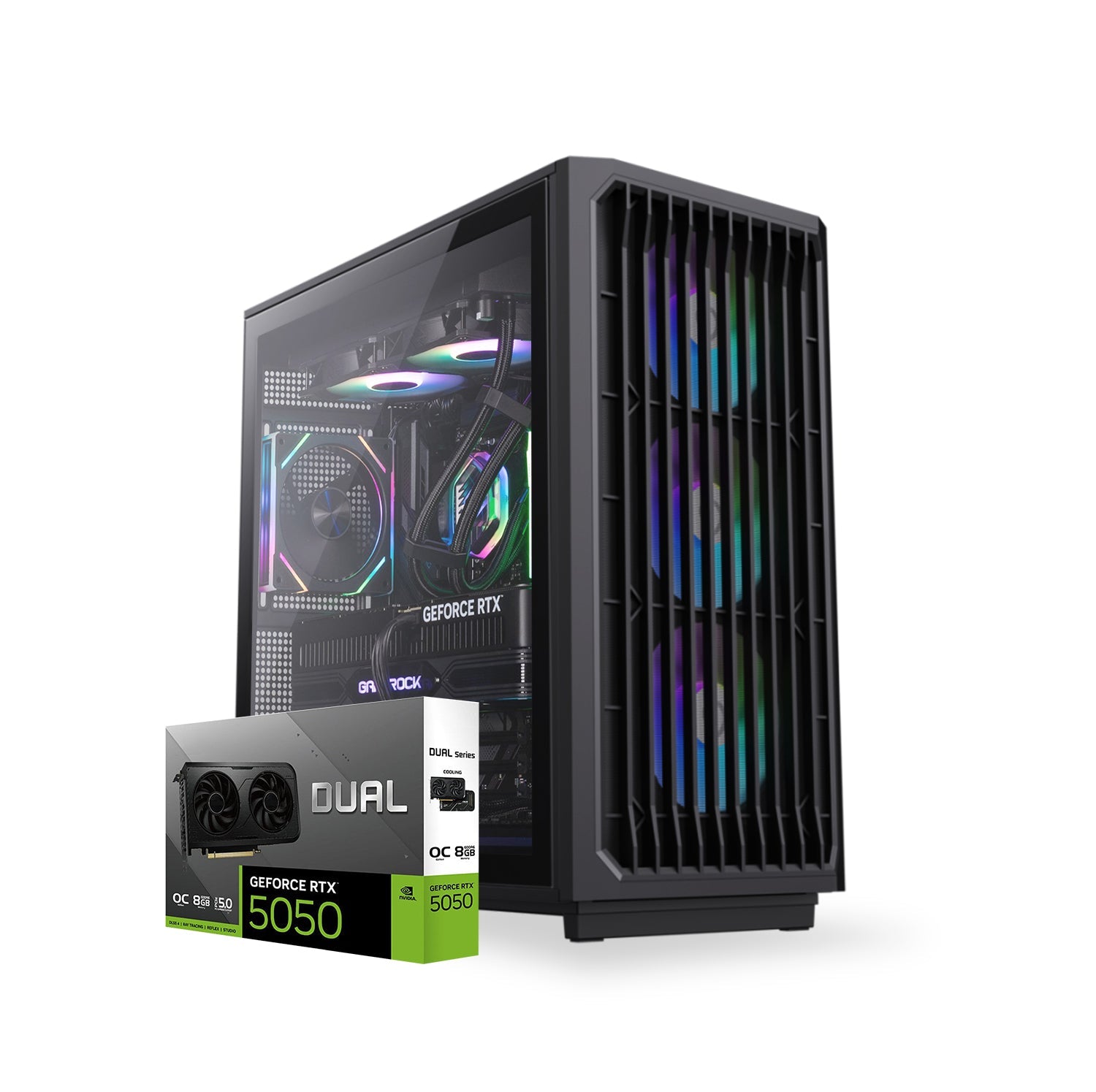 First Wave ShadowWood Gaming PC – Intel Core Ultra 5 - 225F, 8GB RTX 5050 Graphics, DDR5 RGB RAM, 1TB NVMe SSD, WiFi, ARGB Cooling, Windows 11 Pro, 2Y Warranty