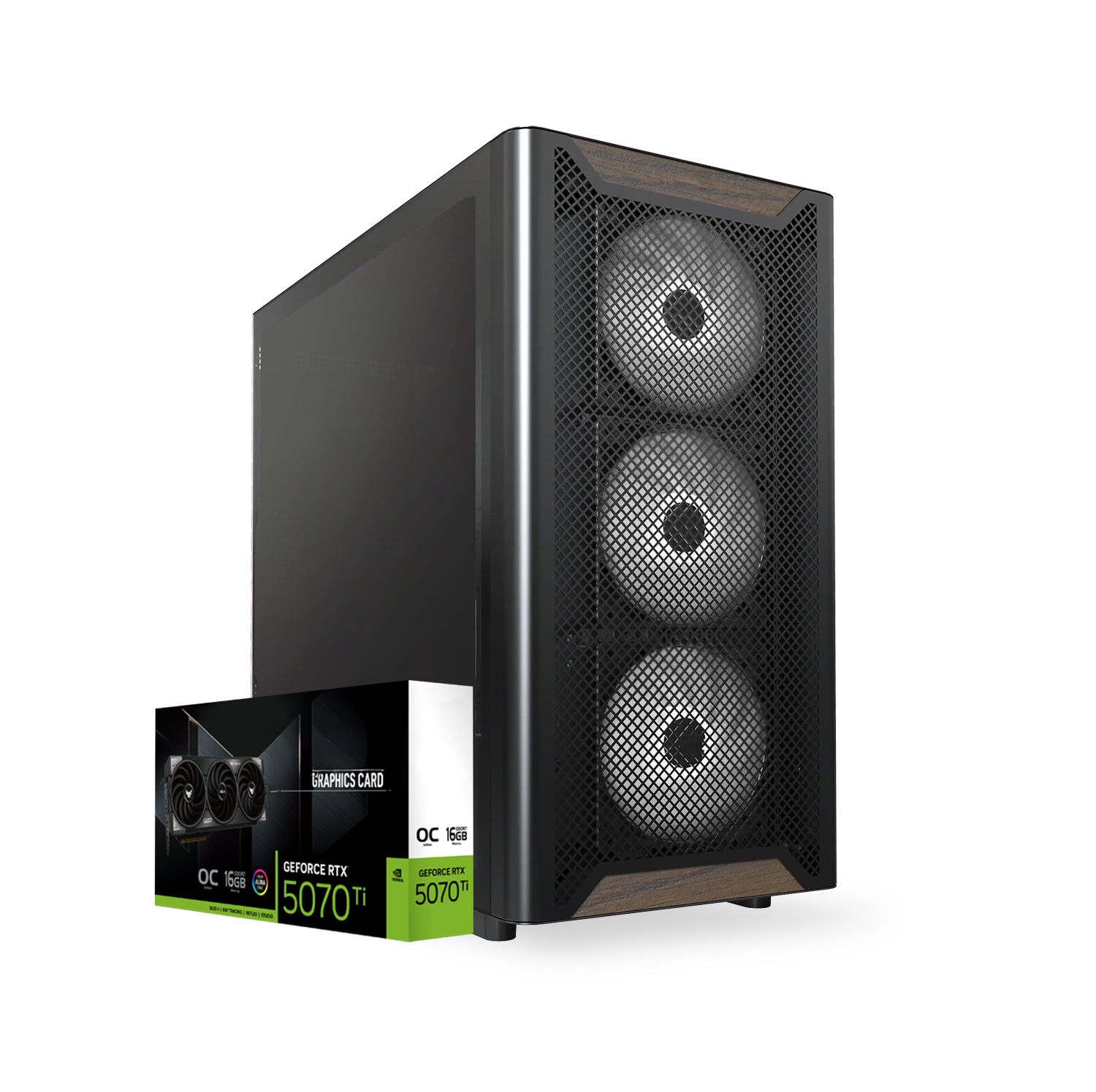 First Wave OmegaStrike Workstation PC – Rendering Edition – Intel Core i9-14900KF, RTX 5070 Ti 16GB Graphics, 32GB DDR5 RAM, SSD (1TB NVMe Gen4+1TB SATA), WiFi, Windows 11 Pro, 2Y Warranty