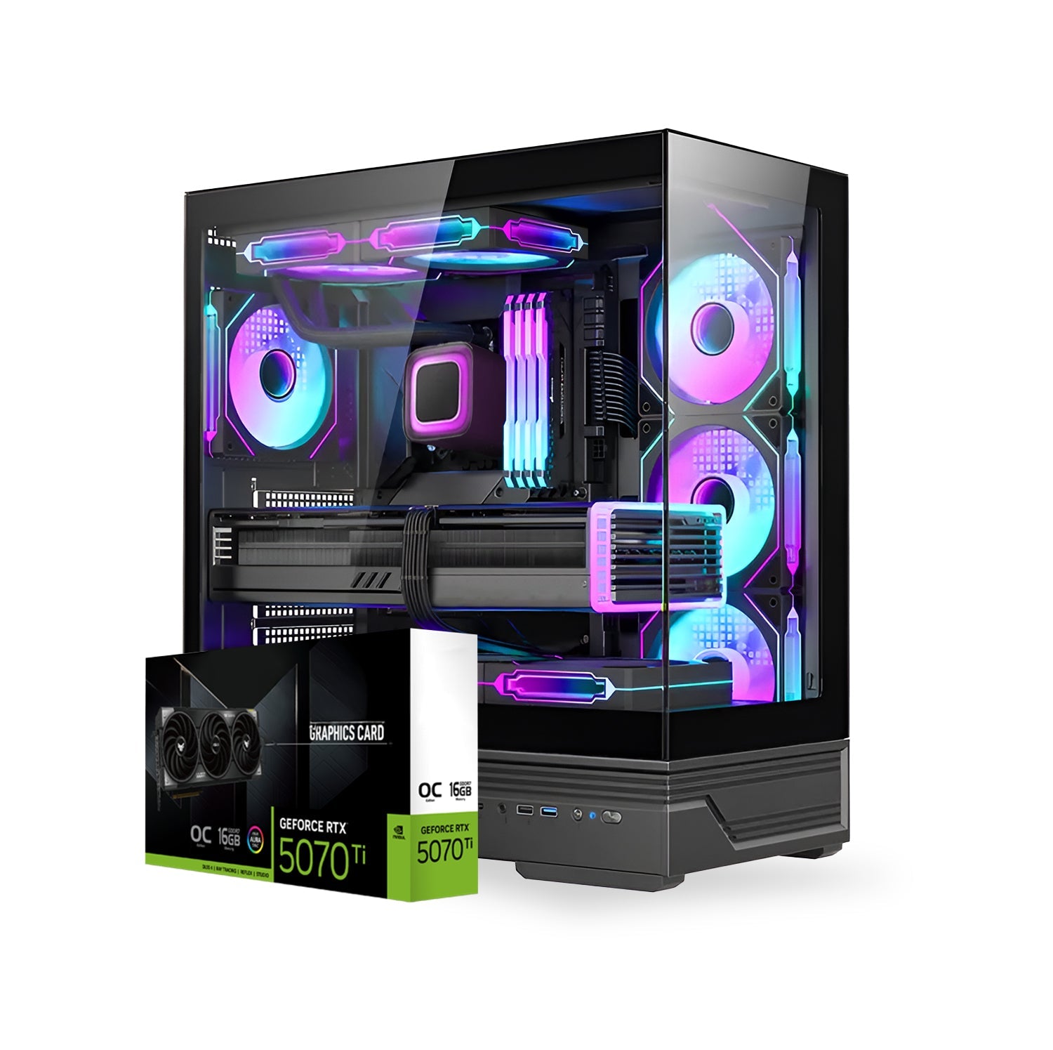 First Wave ShadowStorm Z9 Gaming PC – 13th Gen Intel i9-13900KF, RTX 5070 Ti Graphics, DDR5 RGB RAM, 2TB SSD (1TB NVMe + 1TB SATA), WiFi, ARGB Cooling, Windows 11 Pro, 2Y Warranty