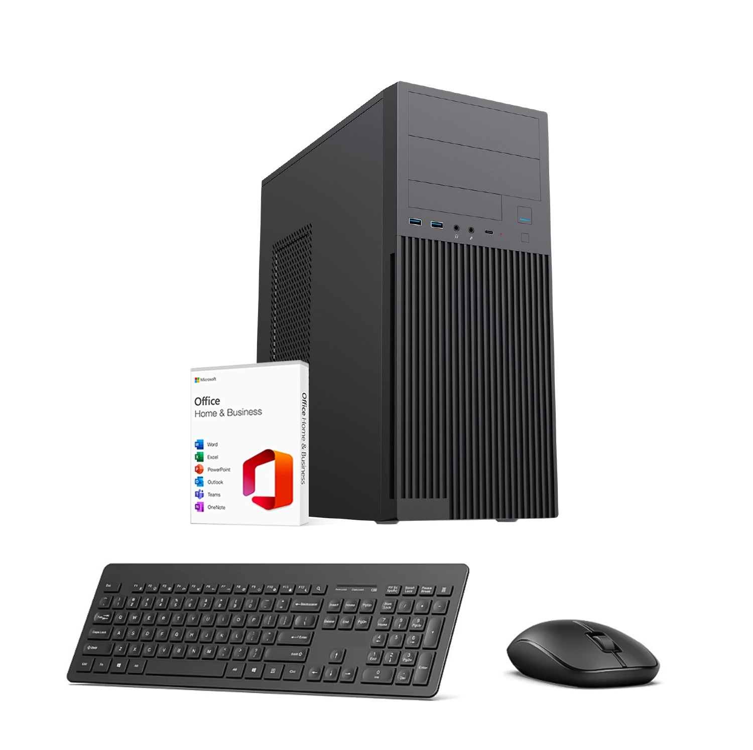 First Wave Optiview Business Desktop PC – Intel® Core™ i3-12100 Processor, DDR5 RAM, 512GB NVMe M.2 SSD, WiFi, ARGB Cooling, Windows 11 Pro, 2-Year Warranty, High-Performance Office Desktop