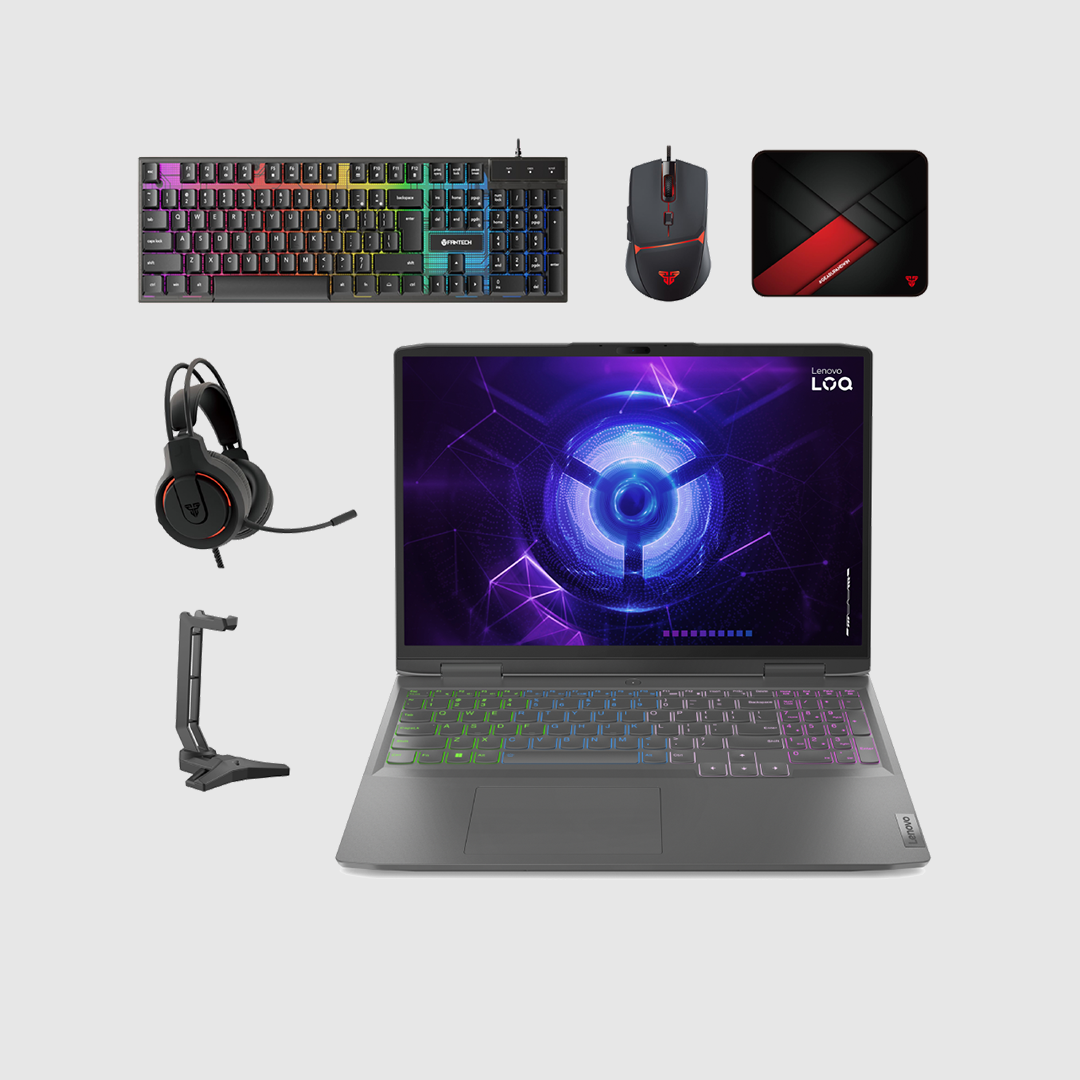 Lenovo LOQ Gaming Laptop (16IRH8) FREE Gaming Keyboard + Gaming Mouse + Gaming Pad + Gaming Headset + Headset stand, Intel core i7-13620H, 32GB RAM - 2TB SSD, GeForce RTX 4060 8GB