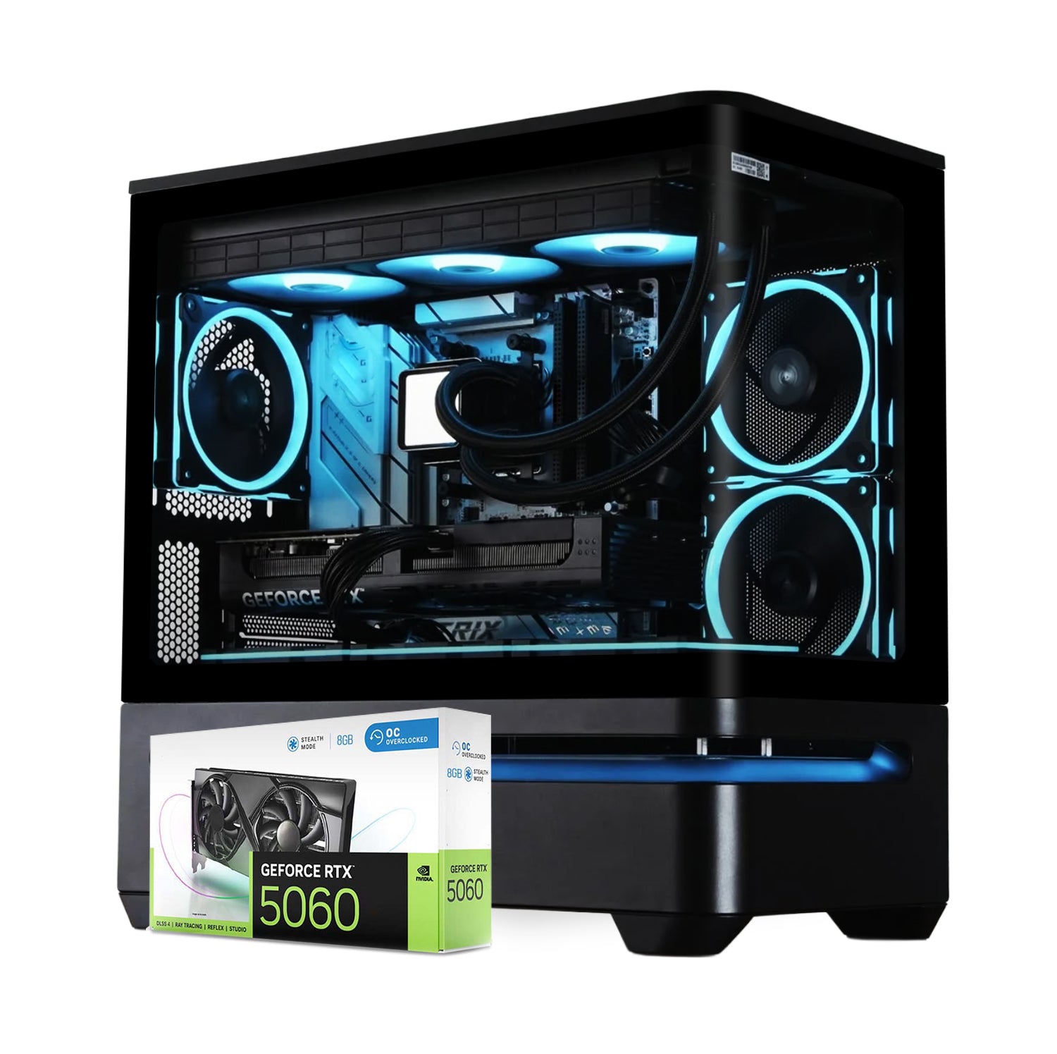 First Wave Warborn Gaming PC – Ryzen 5 7600X Desktop, RTX 5060 8GB Graphics, 16,32,64GB DDR5 6000MT/s RAM, 1TB NVMe SSD, 240mm Liquid Cooler, 750W Modular PSU, Compact ARGB Gaming Case