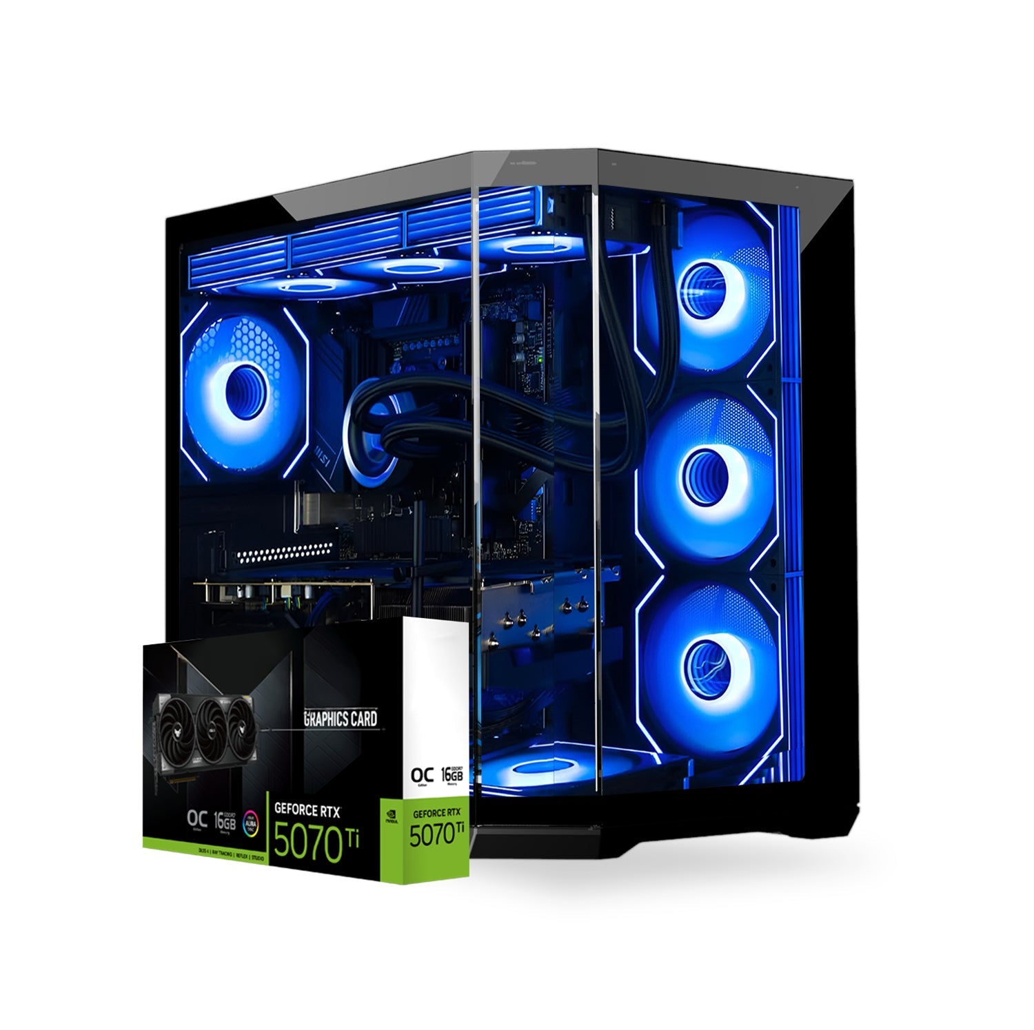 First Wave ApexHunter Gaming PC – 14th Gen Intel i9-14900KF, 16GB RTX 5070 Ti Graphics, DDR5 RGB RAM, 2TB SSD (1TB NVMe + 1TB SATA), WiFi, ARGB Cooling, Windows 11 Pro, 2Y Warranty