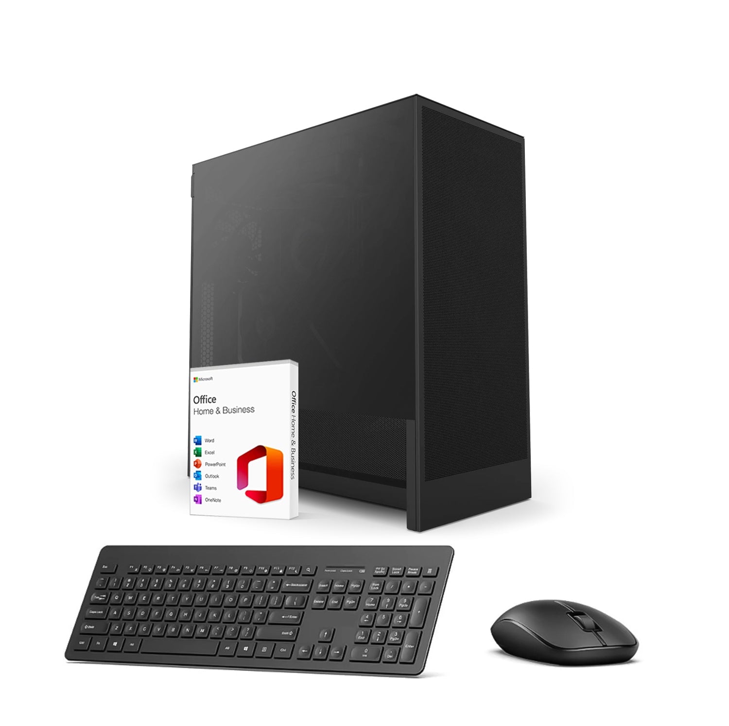 First Wave TaskTower Business Desktop PC – AMD Ryzen 7 8700G 8-Core | DDR5 RAM | 1TB NVMe SSD + 1TB SATA SSD | Windows 11 Pro, 3-Year Warranty | Includes MS Office, Keyboard & Mouse