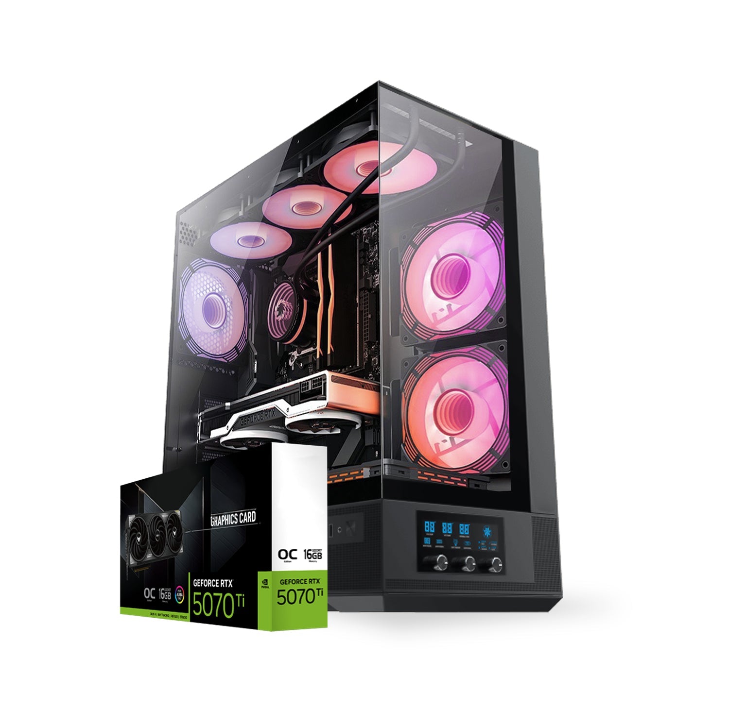 First Wave HyperVolt Gaming PC – 13th Gen Intel i9-13900KF, 16GB RTX 5070 Ti Graphics, DDR5 RGB RAM, 1TB NVMe SSD, WiFi, ARGB Cooling, Windows 11 Pro, 2Y Warranty, High-Performance Desktop