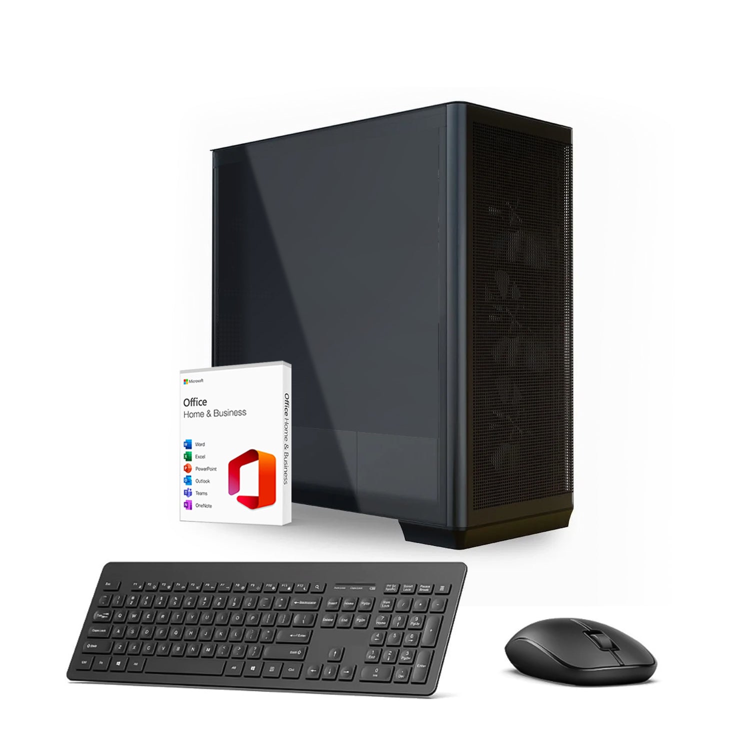 First Wave AxisOne Business Desktop PC – Ryzen 9 9900X | DDR5 RAM | 1TB NVMe + 1TB SATA SSD | WiFi | 750W Modular PSU | Win 11 Pro | Includes MS Office, Keyboard & Mouse, 3-Year Warranty